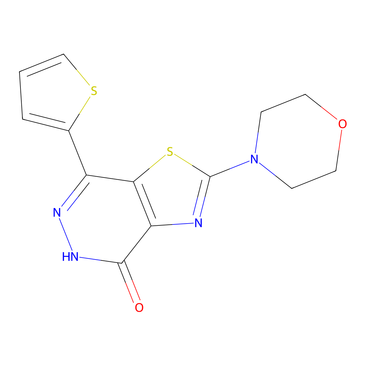 2-morpholin-4-yl-7-(2-thienyl)[1,3]thiazolo[4,5-d]pyridazin-4(5H)-one molecular structure, CAS 1092329-04-8