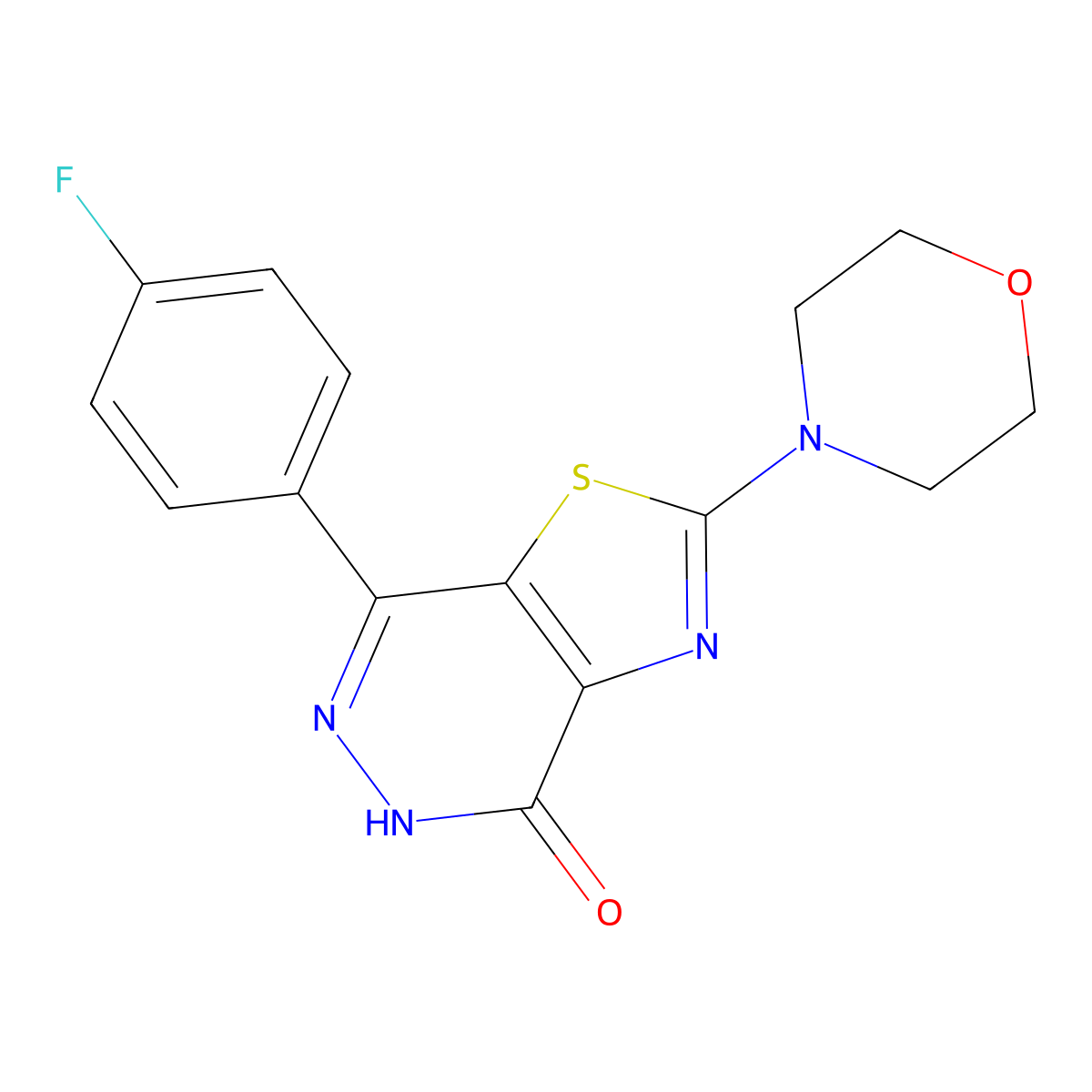 7-(4-fluorophenyl)-2-morpholinothiazolo[4,5-d]pyridazin-4(5H)-one molecular structure, CAS 1092329-06-0
