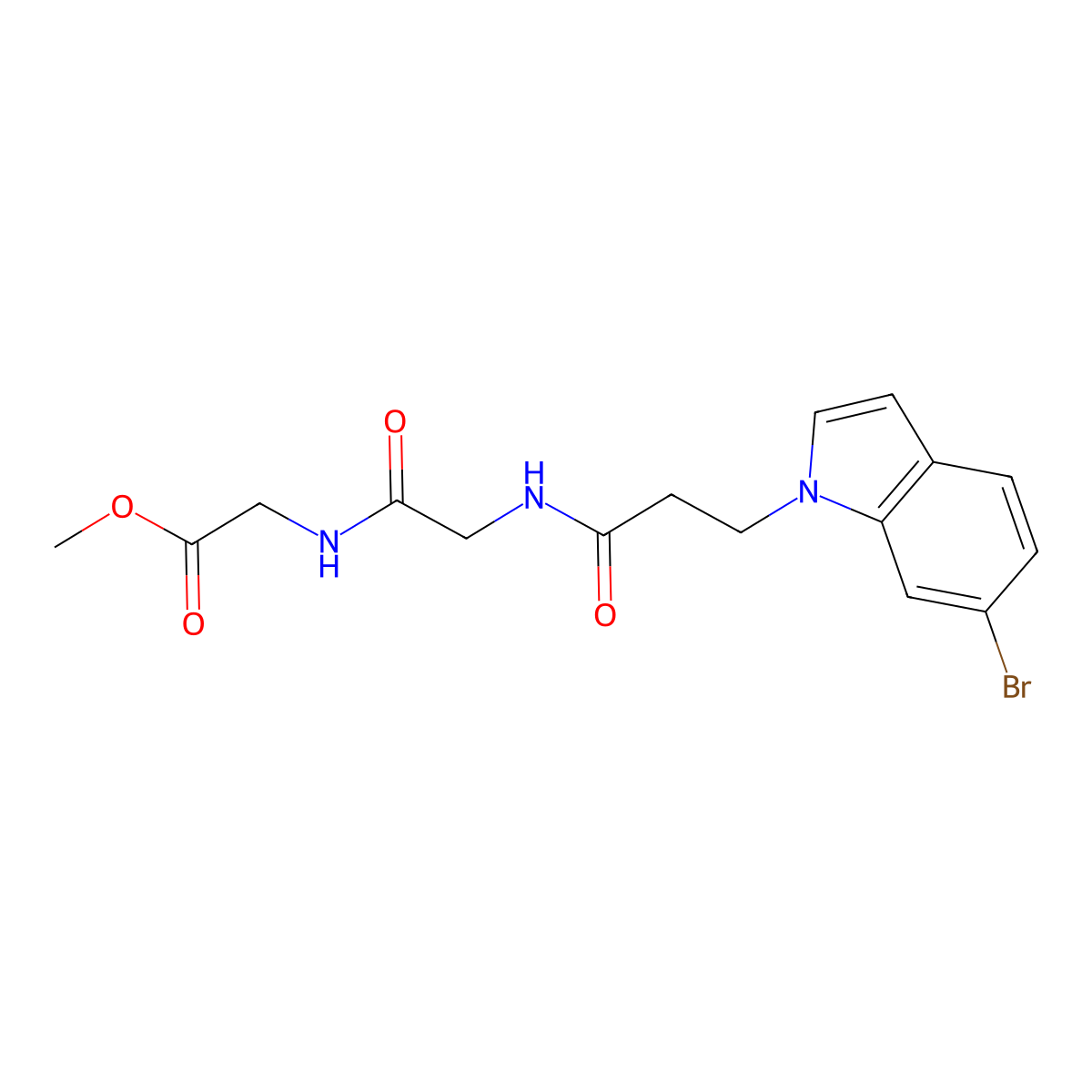 methyl N-[3-(6-bromo-1H-indol-1-yl)propanoyl]glycylglycinate molecular structure, CAS 1092330-83-0