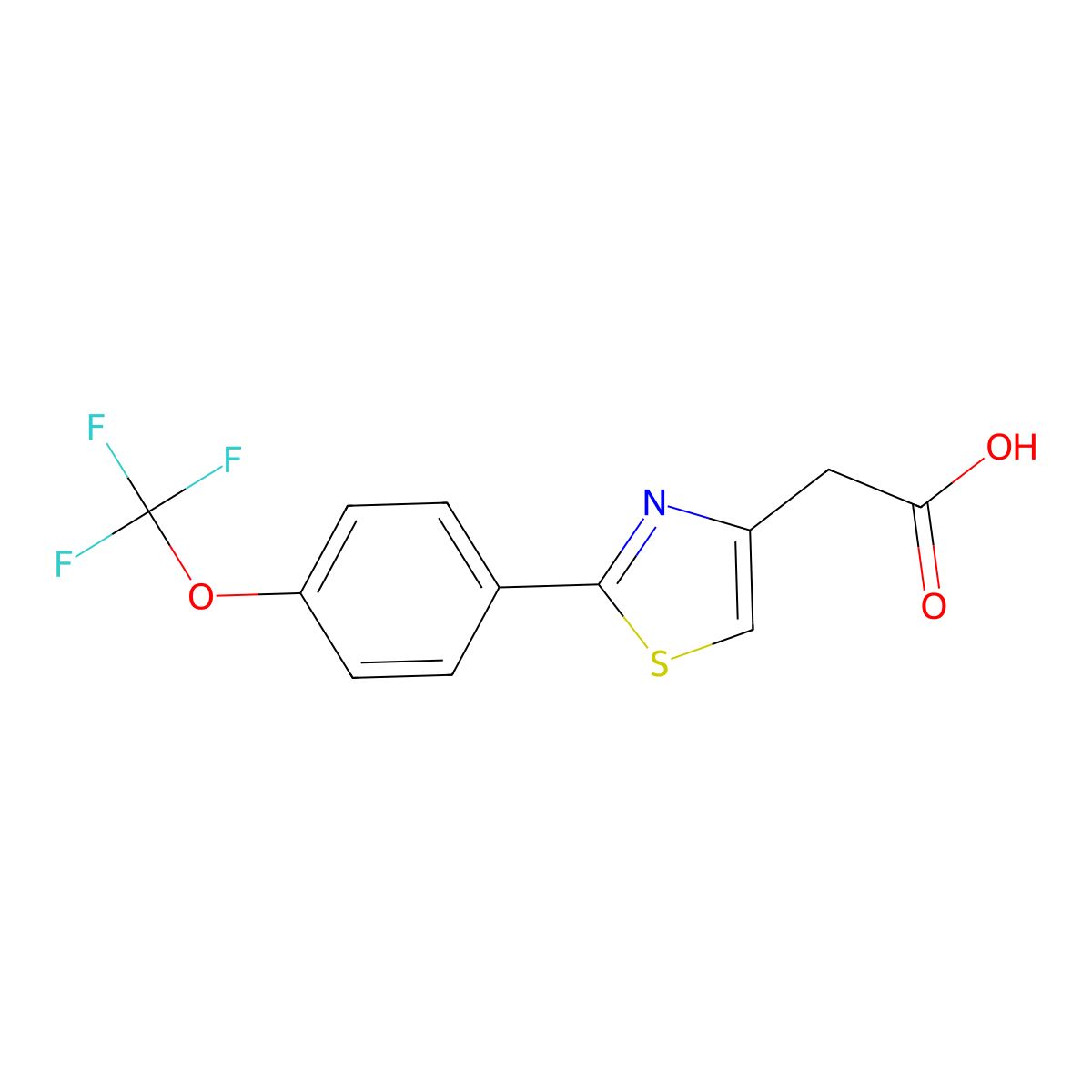 {2-[4-(Trifluoromethoxy)phenyl]-1,3-thiazol-4-yl}acetic acid molecular structure, CAS 1092330-87-4