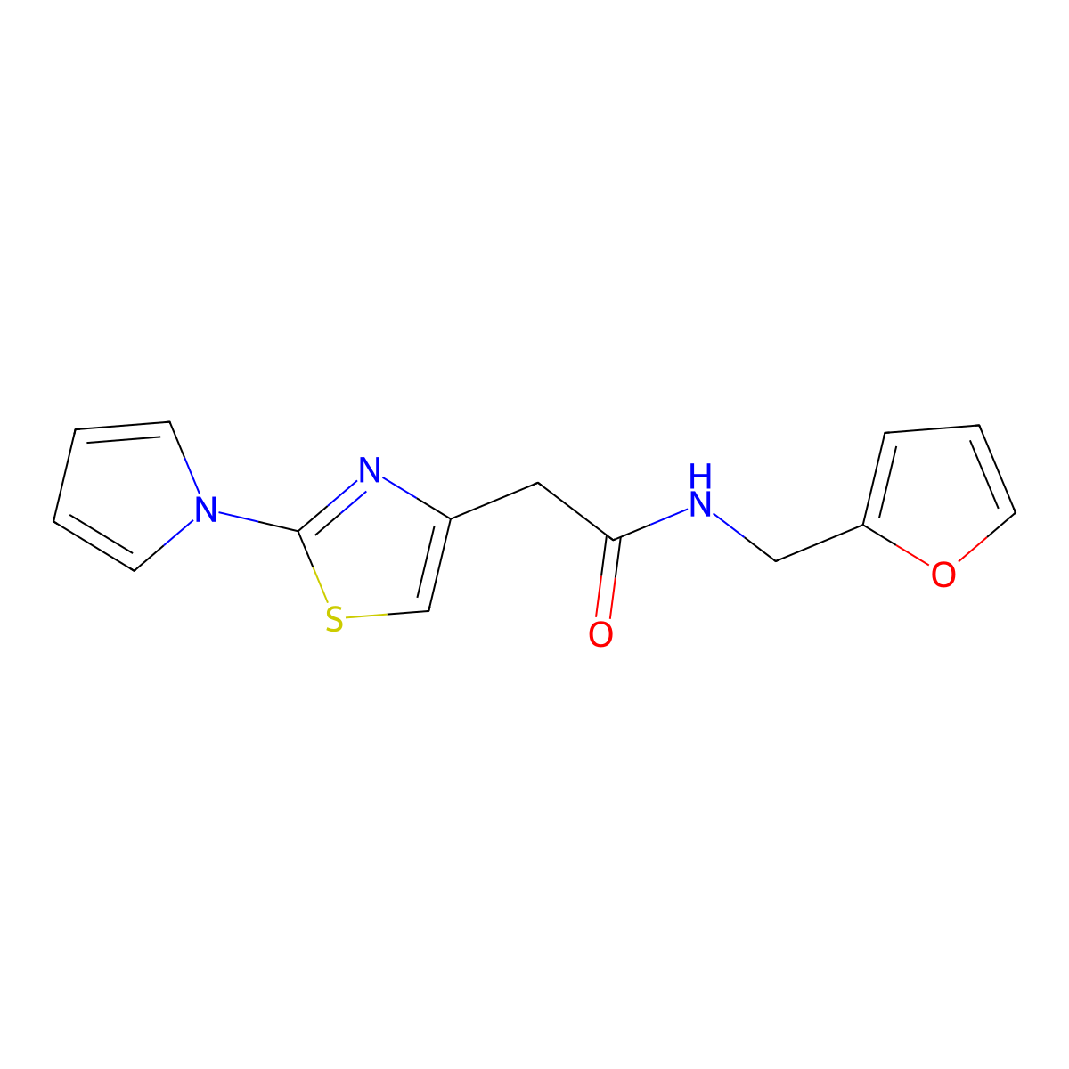 2-(2-(1H-pyrrol-1-yl)thiazol-4-yl)-N-(furan-2-ylmethyl)acetamide molecular structure, CAS 1092331-15-1