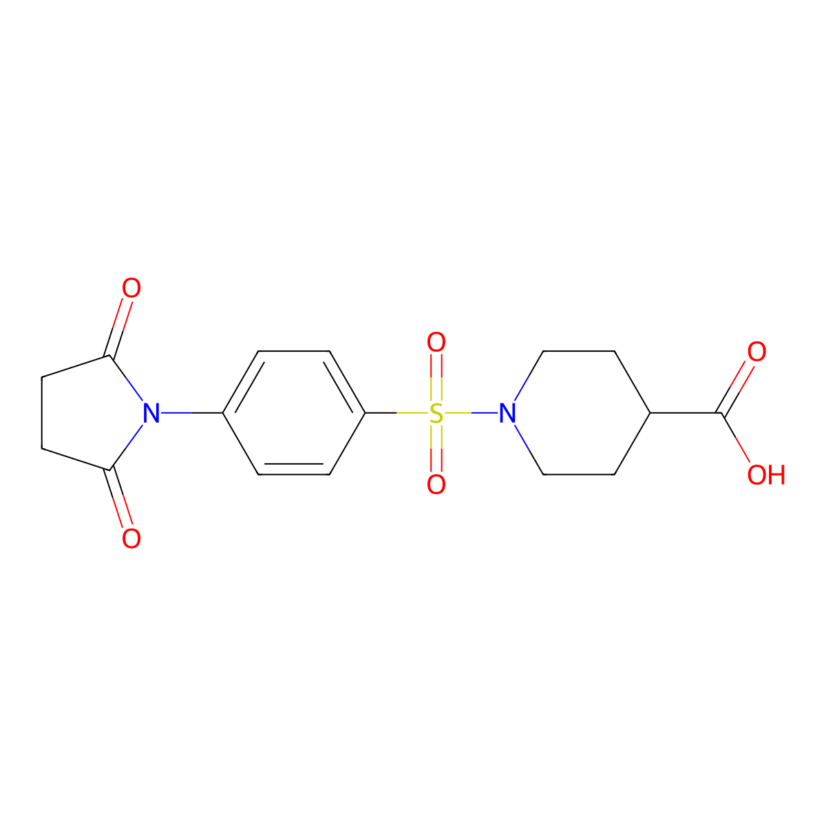 1-[4-(2,5-Dioxopyrrolidin-1-yl)benzenesulfonyl]piperidine-4-carboxylic acid molecular structure, CAS 1092331-97-9