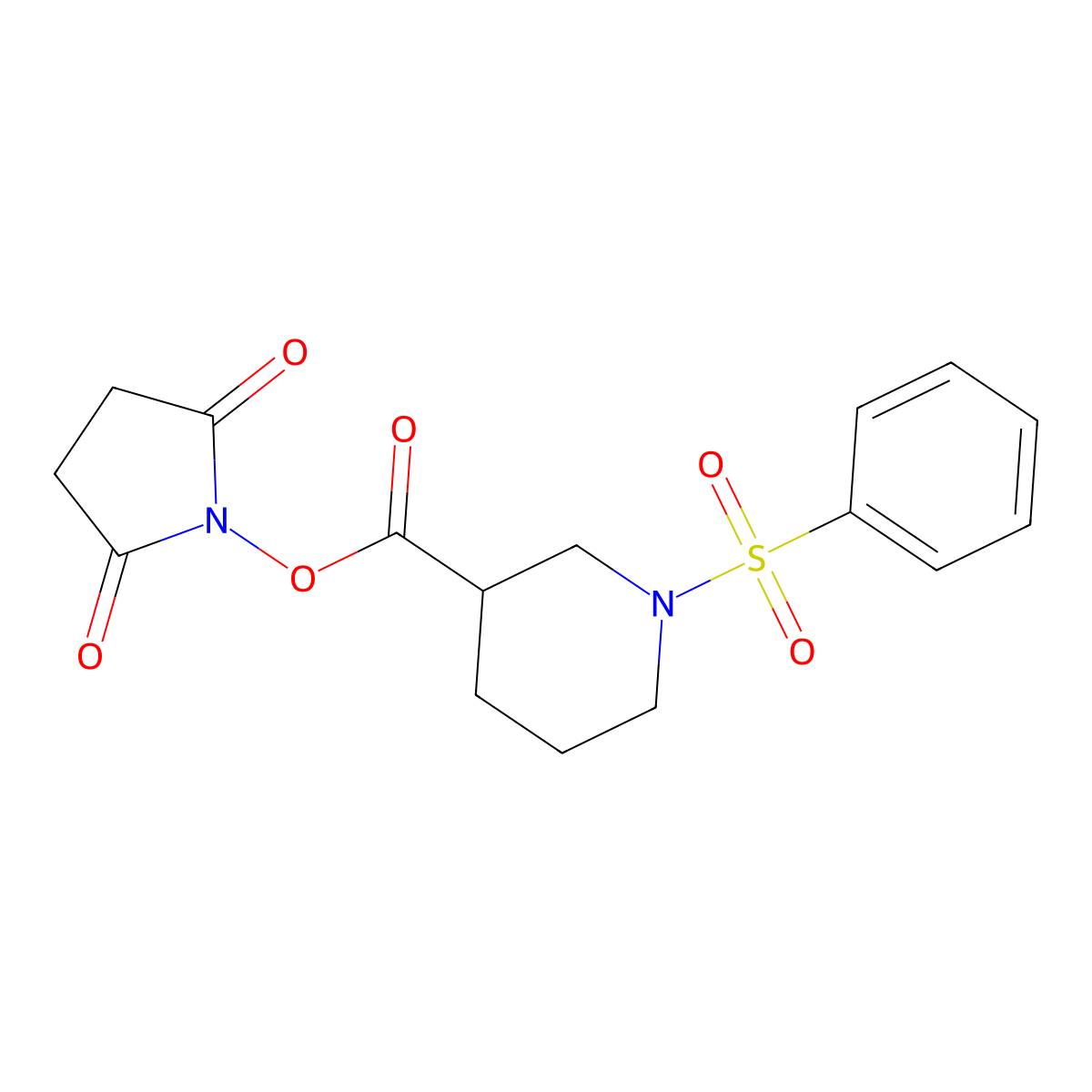 2,5-Dioxopyrrolidin-1-yl 1-(benzenesulfonyl)piperidine-3-carboxylate molecular structure, CAS 1092332-01-8