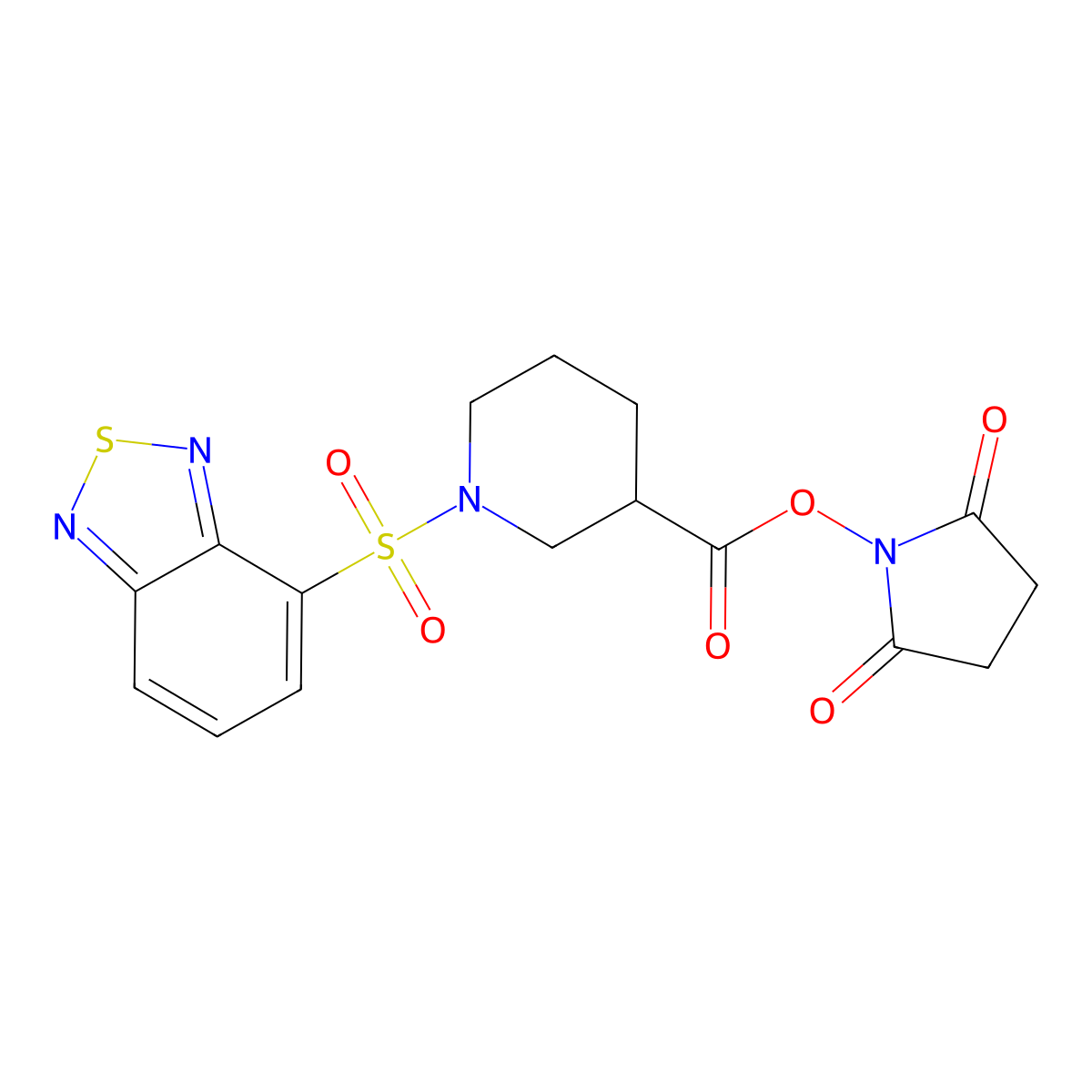 2,5-Dioxo-1-pyrrolidinyl 1-(2,1,3-benzothiadiazol-4-ylsulfonyl)-3-piperidinecarboxylate molecular structure, CAS 1092332-05-2