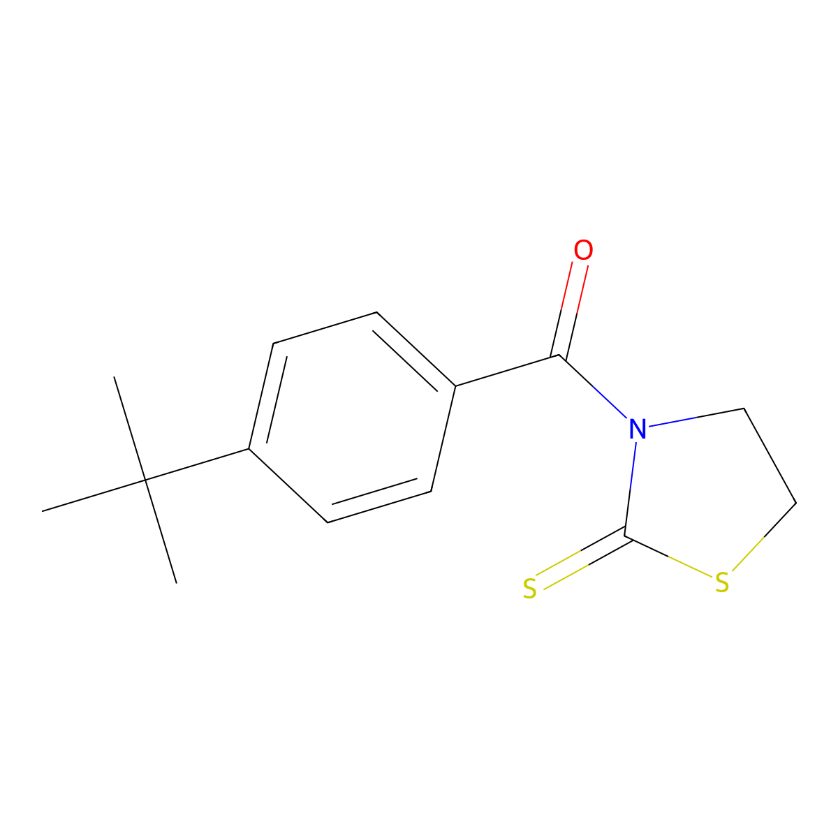 3-(4-Tert-butylbenzoyl)-1,3-thiazolidine-2-thione molecular structure, CAS 1092332-34-7