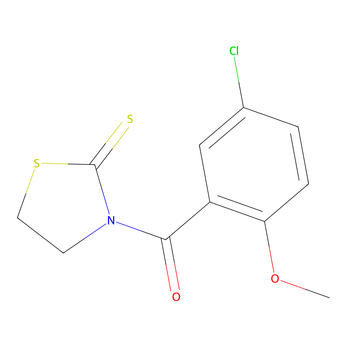 3-(5-Chloro-2-methoxybenzoyl)-1,3-thiazolidine-2-thione molecular structure, CAS 1092332-44-9