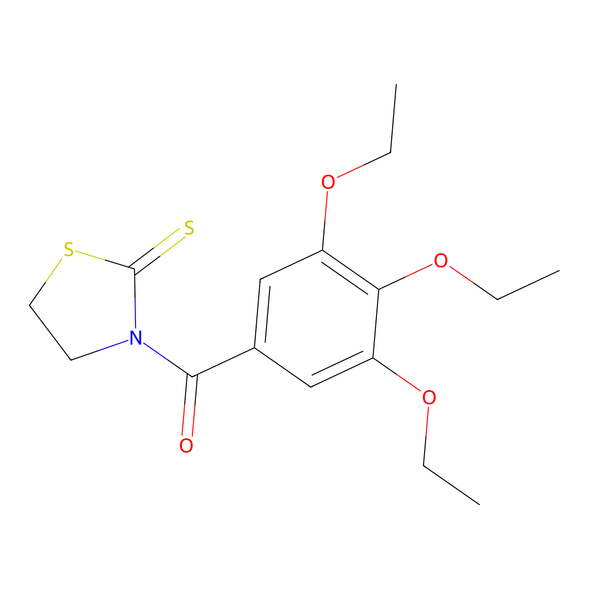 3-(3,4,5-Triethoxybenzoyl)-1,3-thiazolidine-2-thione molecular structure, CAS 1092332-54-1