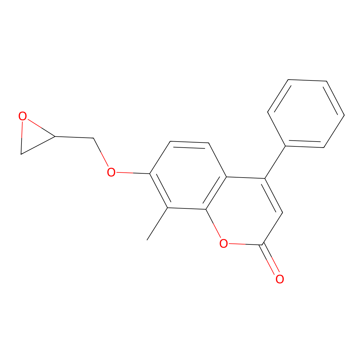 8-Methyl-7-[(oxiran-2-yl)methoxy]-4-phenyl-2H-chromen-2-one molecular structure, CAS 1092332-92-7