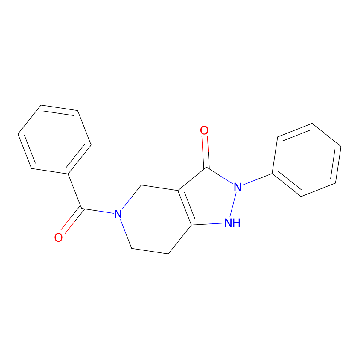 5-Benzoyl-2-phenyl-4,5,6,7-tetrahydro-1H-pyrazolo[4,3-c]pyridin-3(2H)-one molecular structure, CAS 1092333-02-2
