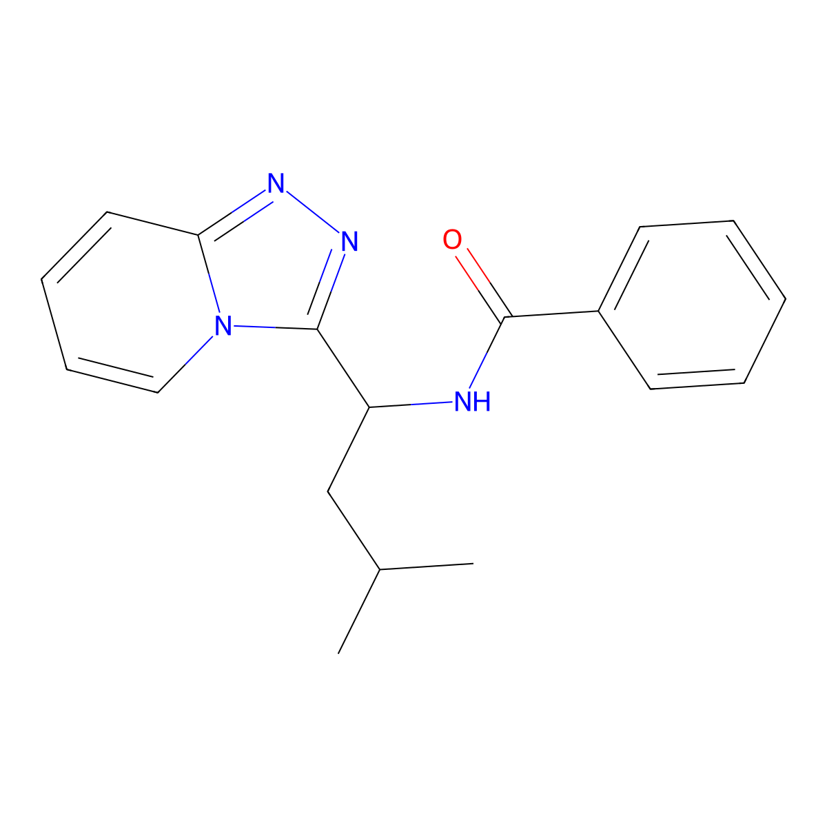 N-(1-([1,2,4]Triazolo[4,3-a]pyridin-3-yl)-3-methylbutyl)benzamide molecular structure, CAS 1092333-45-3