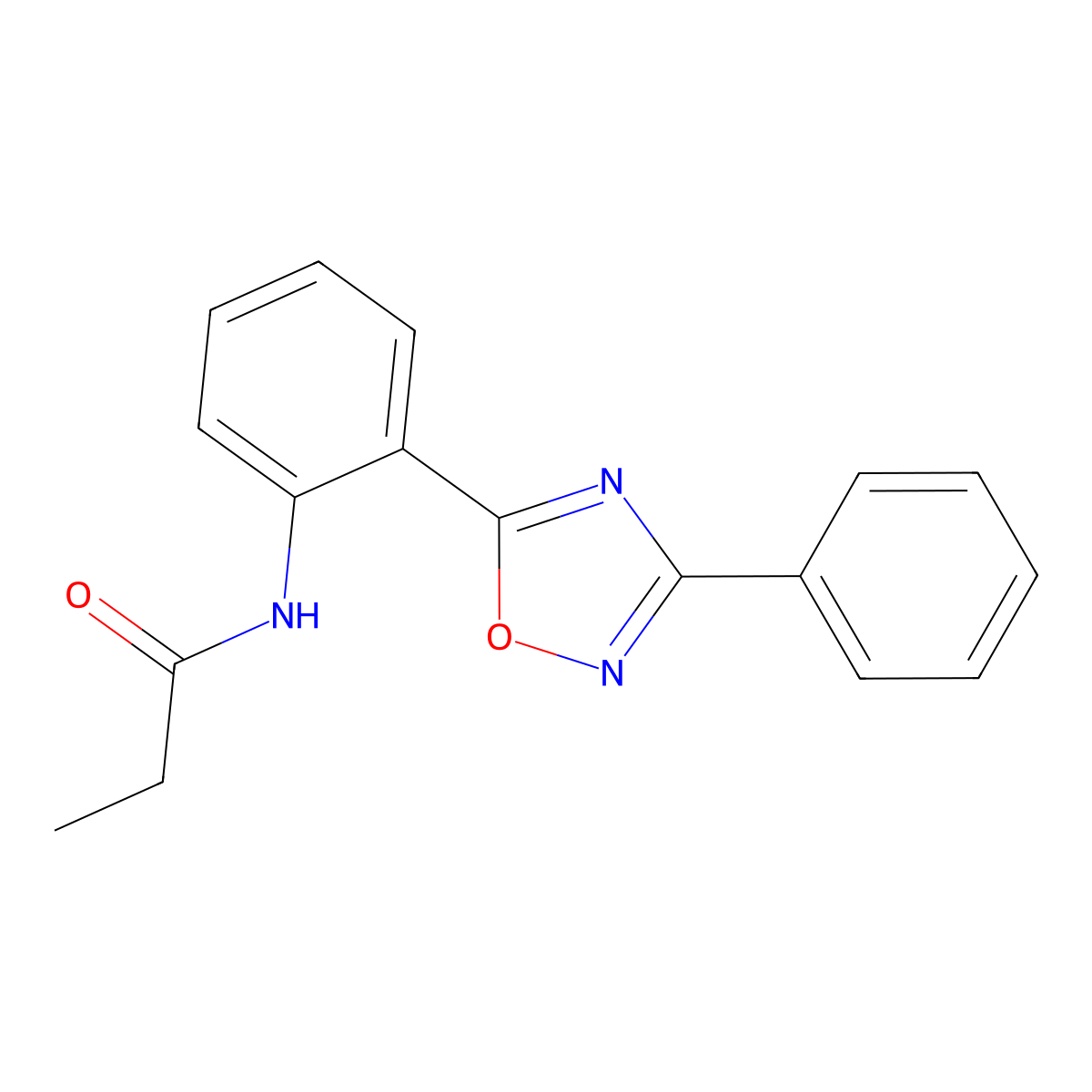 N-[2-(3-phenyl-1,2,4-oxadiazol-5-yl)phenyl]propanamide molecular structure, CAS 1092334-67-2