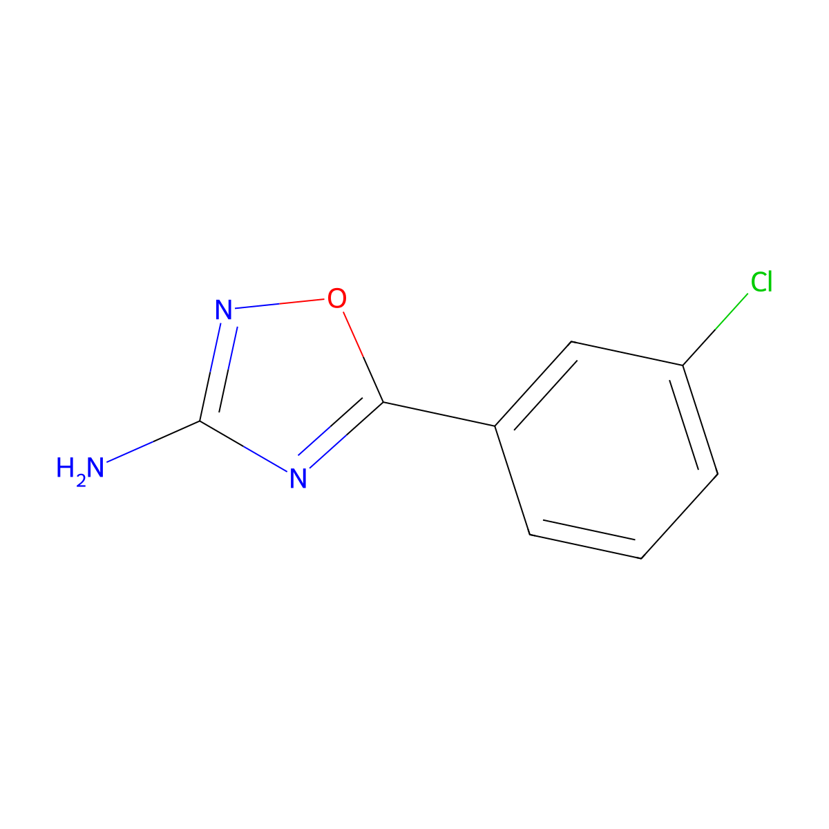 5-(3-Chlorophenyl)-1,2,4-oxadiazol-3-amine molecular structure, CAS 1092336-05-4