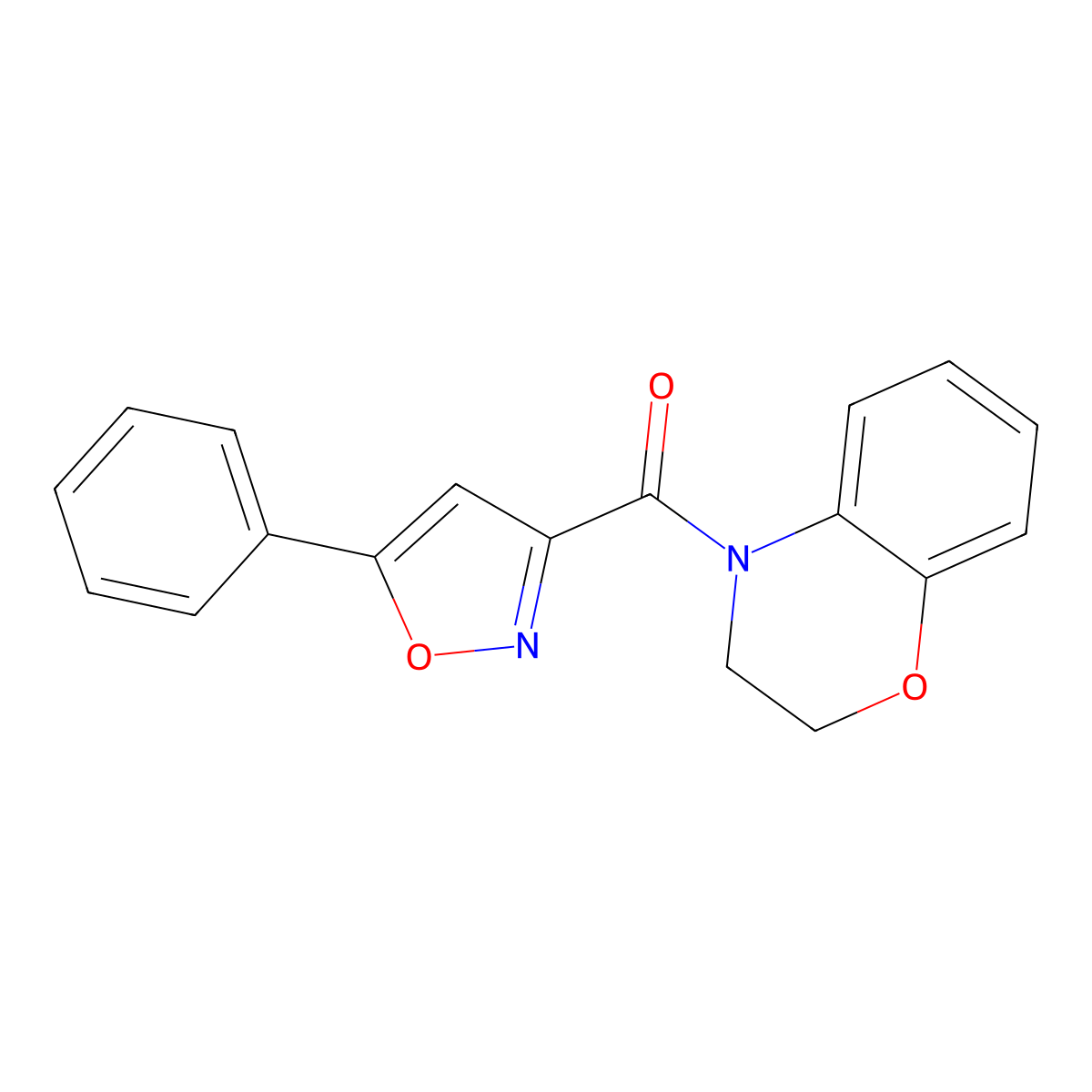 2,3-dihydro-4H-1,4-benzoxazin-4-yl(5-phenyl-1,2-oxazol-3-yl)methanone molecular structure, CAS 1092336-11-2