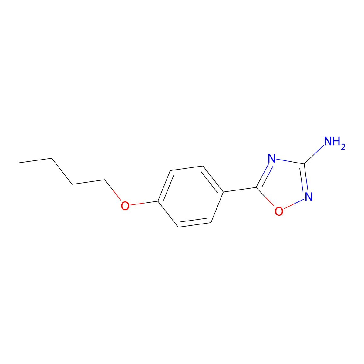 5-(4-Butoxyphenyl)-1,2,4-oxadiazol-3-amine molecular structure, CAS 1092336-34-9