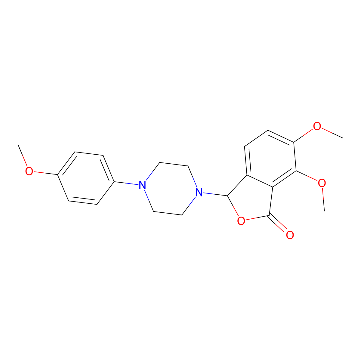 6,7-dimethoxy-3-[4-(4-methoxyphenyl)piperazin-1-yl]-2-benzofuran-1(3H)-one molecular structure, CAS 1092337-15-9