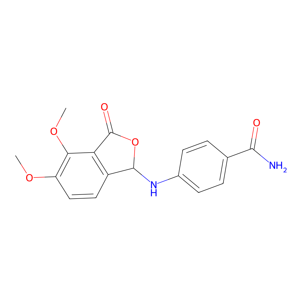 4-[(4,5-Dimethoxy-3-oxo-1,3-dihydro-2-benzofuran-1-yl)amino]benzamide molecular structure, CAS 1092338-04-9
