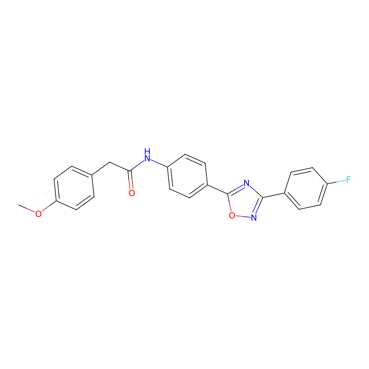 N-[4-[3-(4-fluorophenyl)-1,2,4-oxadiazol-5-yl]phenyl]-2-(4-methoxyphenyl)acetamide molecular structure, CAS 1092338-35-6