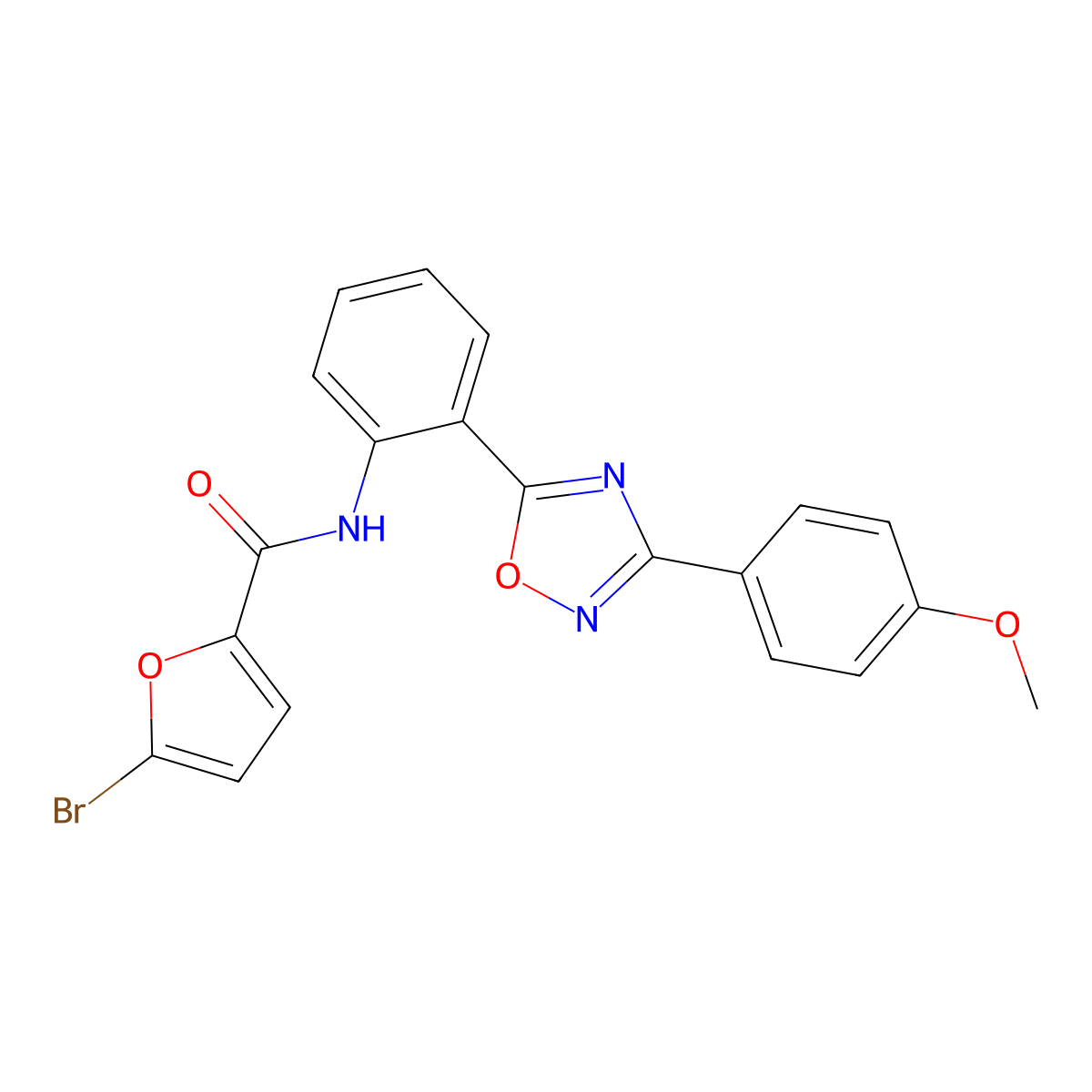 5-bromo-N-{2-[3-(4-methoxyphenyl)-1,2,4-oxadiazol-5-yl]phenyl}-2-furamide molecular structure, CAS 1092341-14-4
