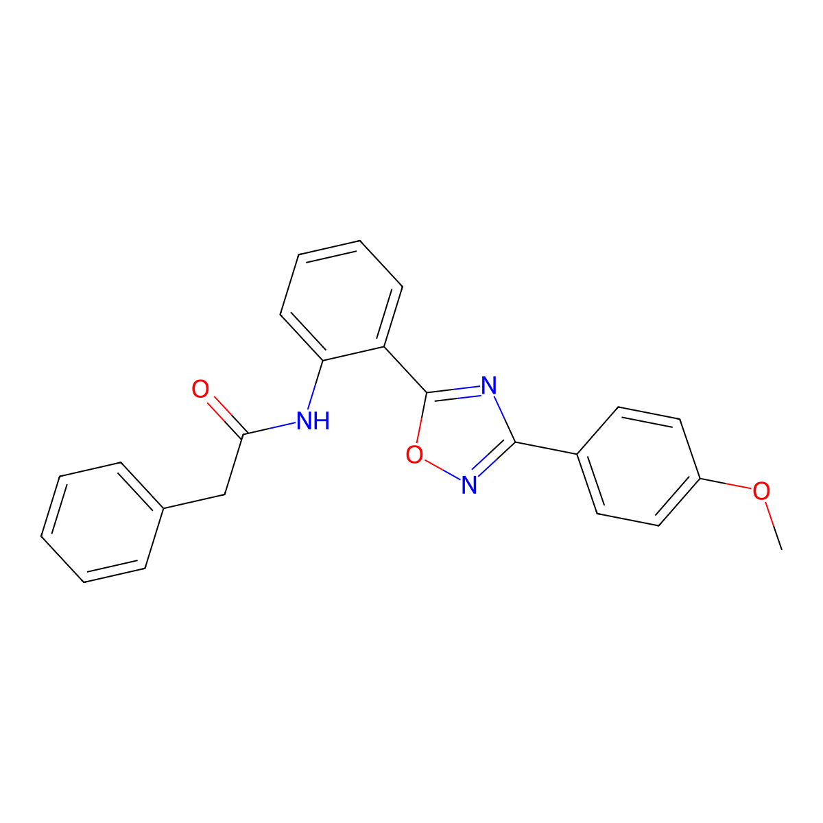 N-{2-[3-(4-methoxyphenyl)-1,2,4-oxadiazol-5-yl]phenyl}-2-phenylacetamide molecular structure, CAS 1092342-29-4