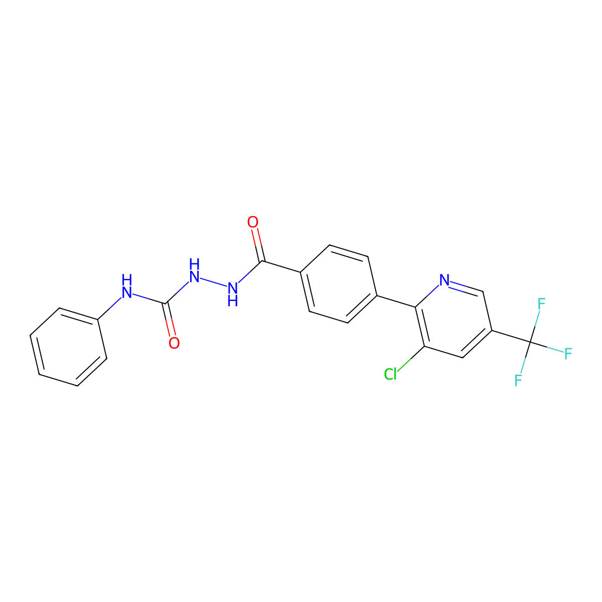 4-[3-chloro-5-(trifluoromethyl)pyridin-2-yl]-N-[(phenylcarbamoyl)amino]benzamide molecular structure, CAS 1092343-35-5