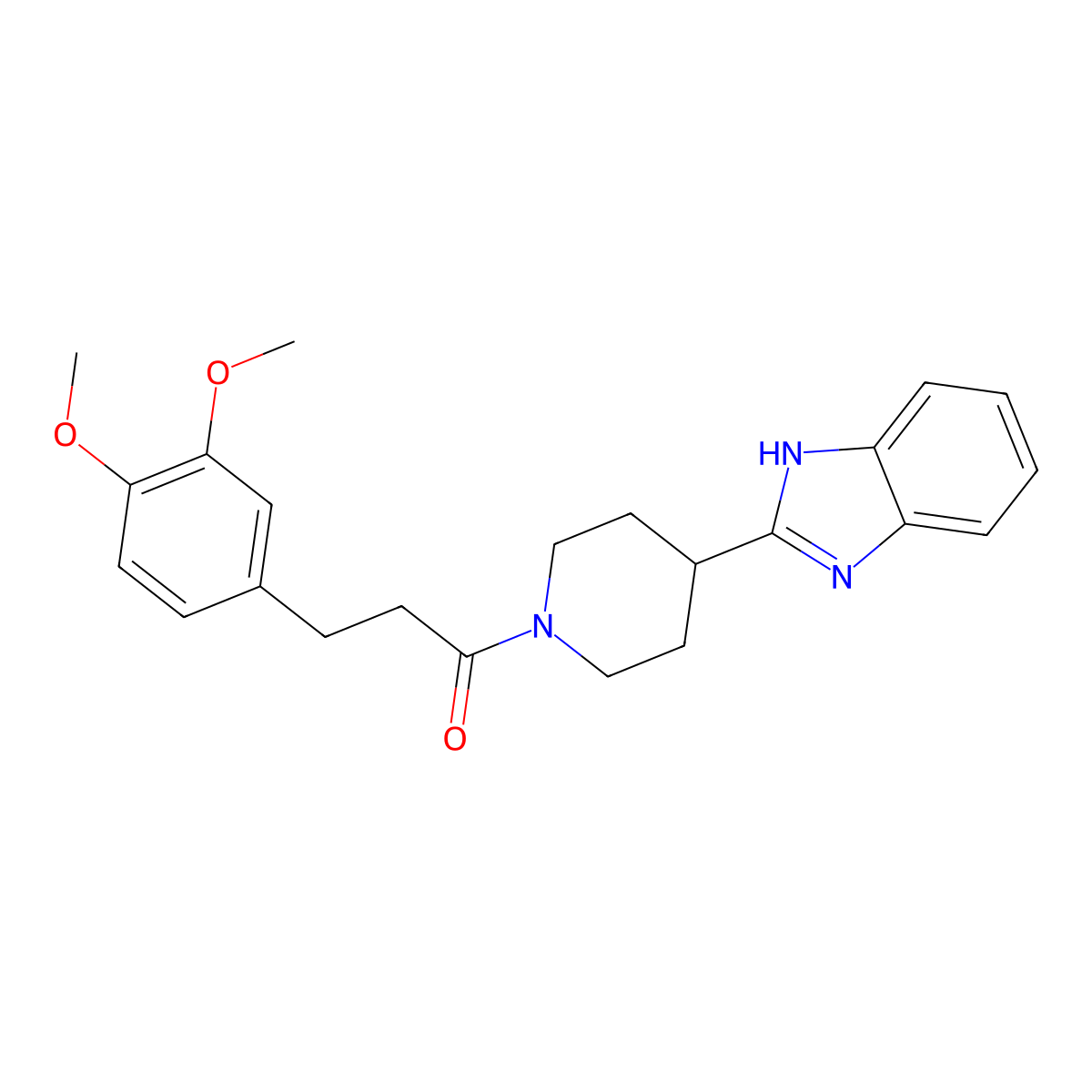 2-{1-[3-(3,4-dimethoxyphenyl)propanoyl]piperidin-4-yl}-1H-benzimidazole molecular structure, CAS 1092343-61-7