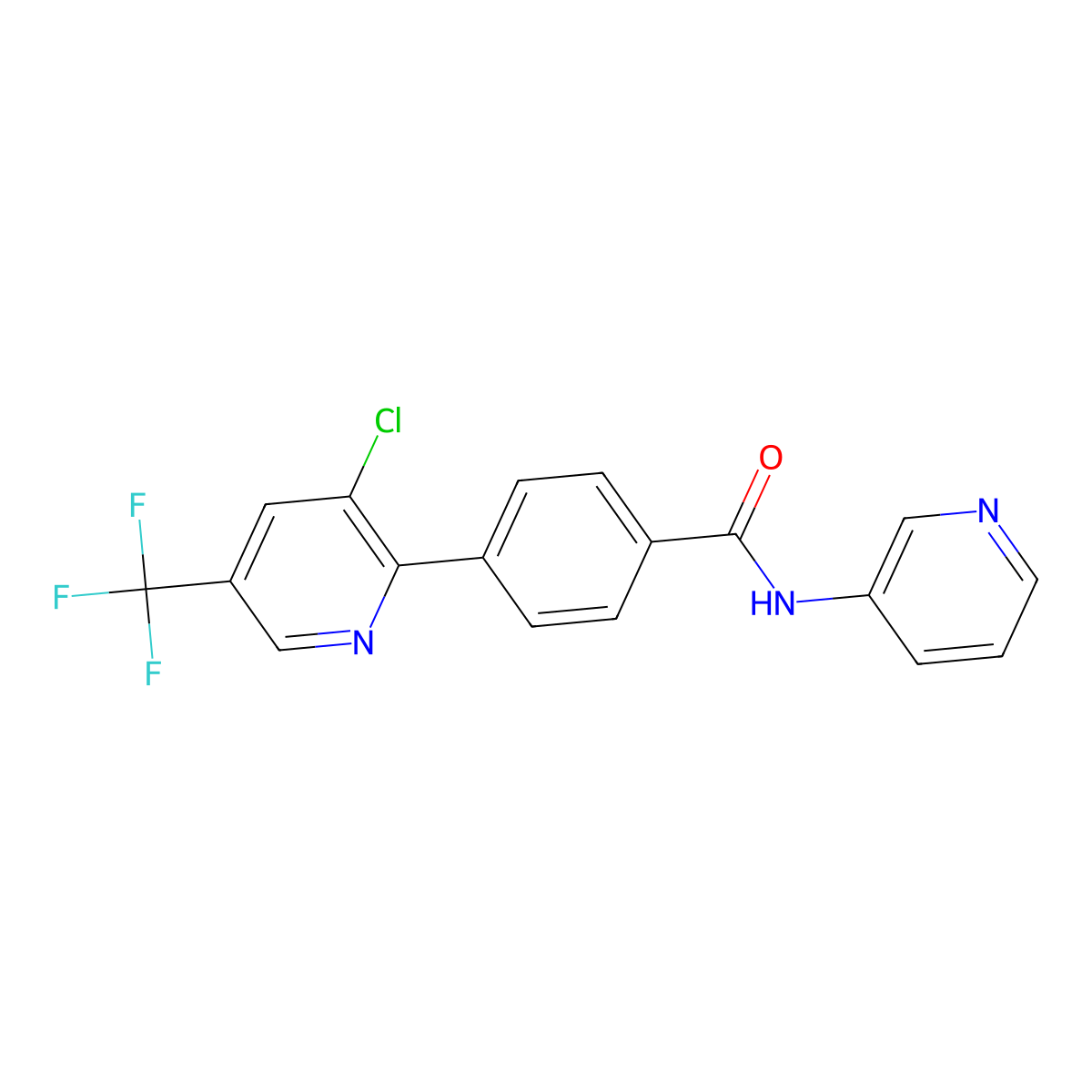 4-[3-chloro-5-(trifluoromethyl)pyridin-2-yl]-N-(pyridin-3-yl)benzamide molecular structure, CAS 1092343-66-2