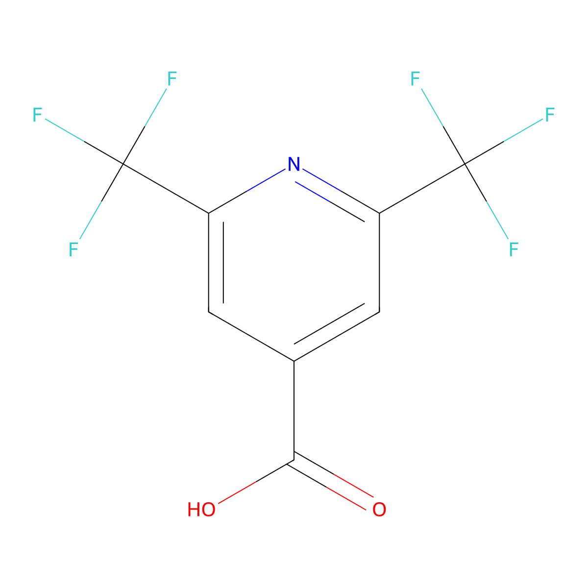 2,6-Bis(trifluoromethyl)pyridine-4-carboxylic acid molecular structure, CAS 1092343-70-8