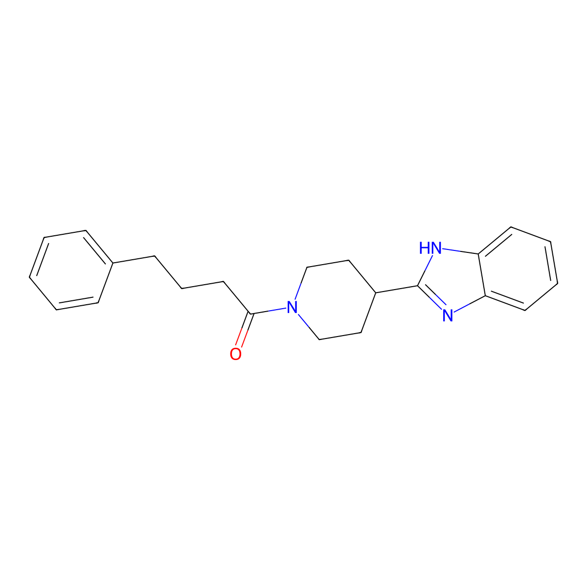 2-[1-(4-phenylbutanoyl)piperidin-4-yl]-1H-benzimidazole molecular structure, CAS 1092343-98-0