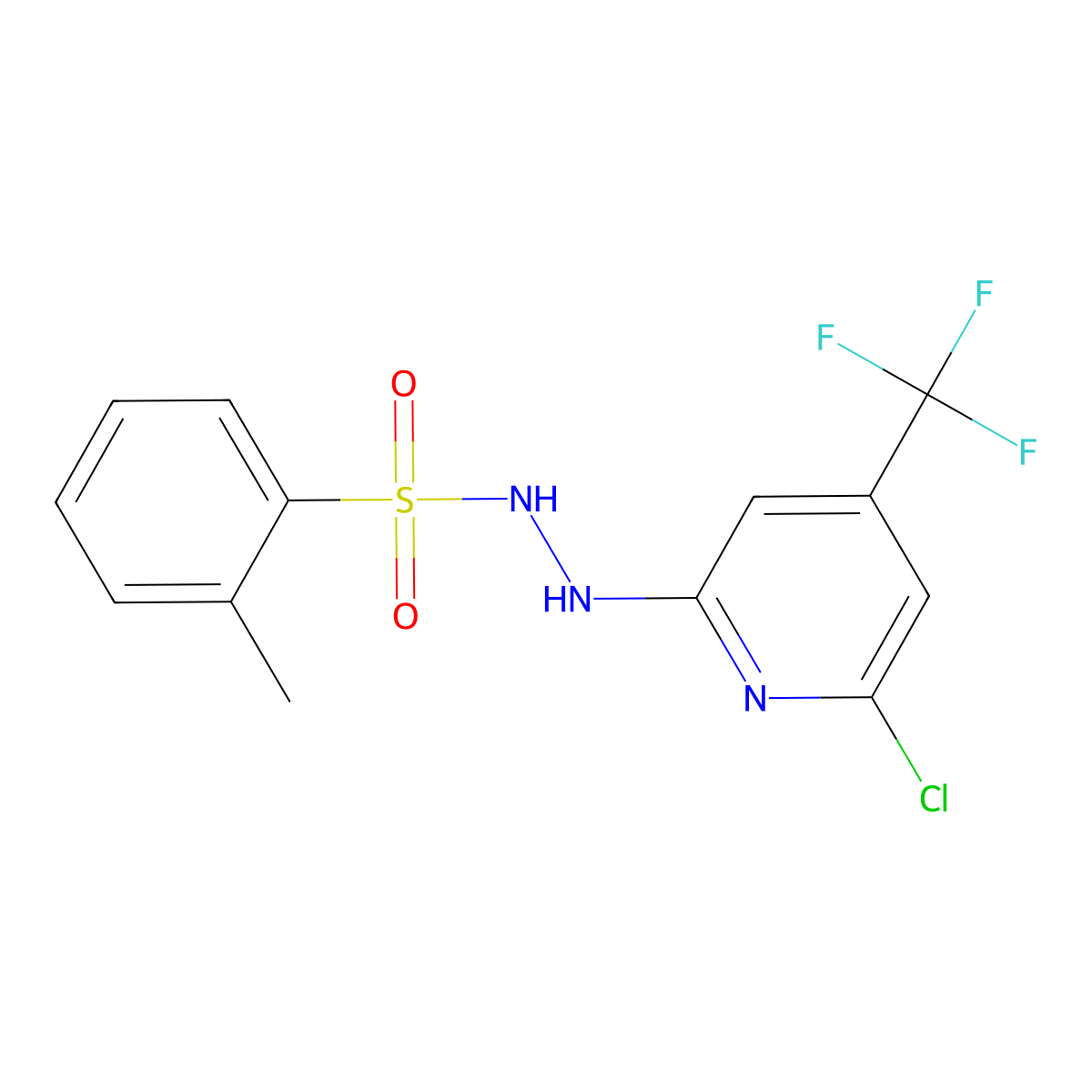 N'-[6-chloro-4-(trifluoromethyl)pyridin-2-yl]-2-methylbenzene-1-sulfonohydrazide molecular structure, CAS 1092344-04-1