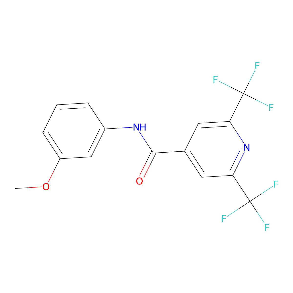 N-(3-methoxyphenyl)-2,6-bis(trifluoromethyl)pyridine-4-carboxamide molecular structure, CAS 1092344-05-2