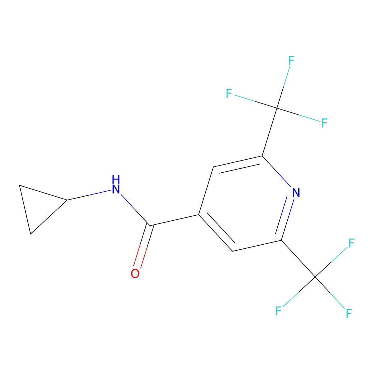 N-cyclopropyl-2,6-bis(trifluoromethyl)isonicotinamide molecular structure, CAS 1092344-10-9