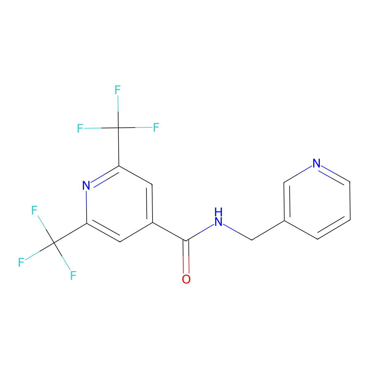N-[(pyridin-3-yl)methyl]-2,6-bis(trifluoromethyl)pyridine-4-carboxamide molecular structure, CAS 1092344-15-4