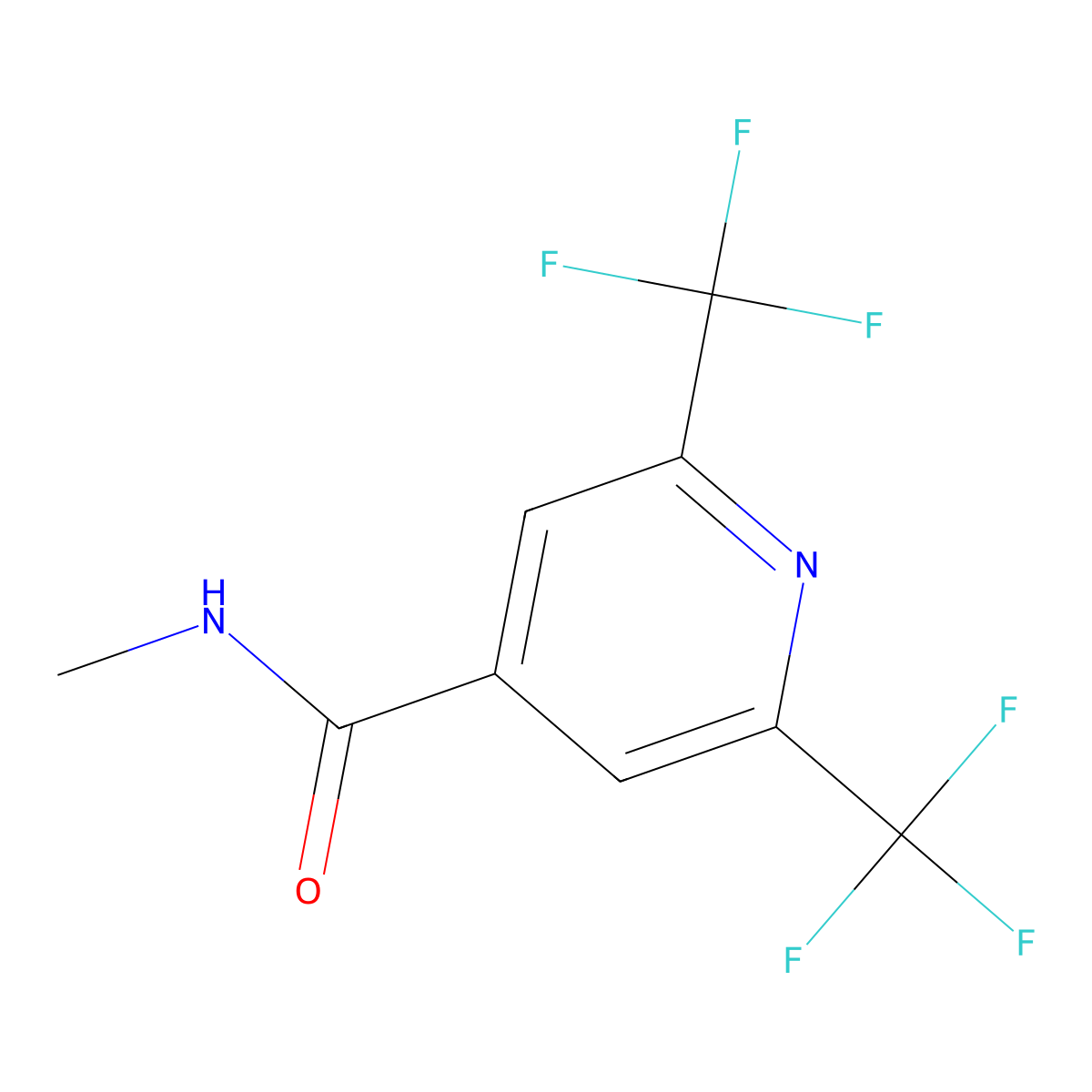 N-methyl-2,6-bis(trifluoromethyl)isonicotinamide molecular structure, CAS 1092344-28-9