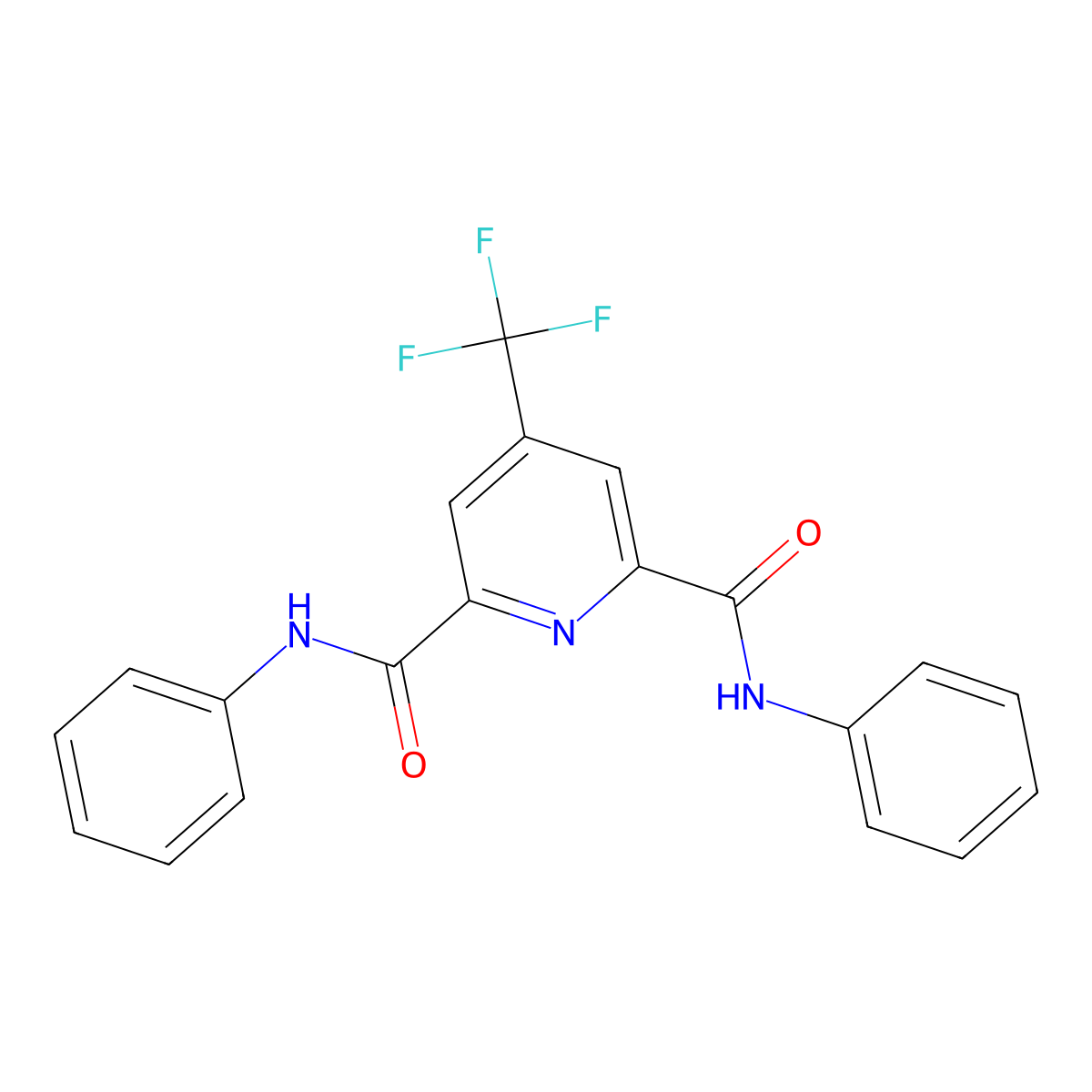 N2,N6-diphenyl-4-(trifluoromethyl)pyridine-2,6-dicarboxamide molecular structure, CAS 1092344-79-0