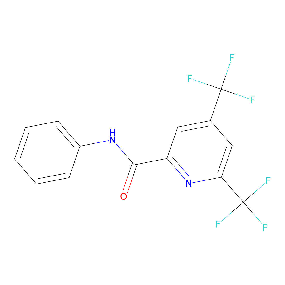 N-phenyl-4,6-bis(trifluoromethyl)pyridine-2-carboxamide molecular structure, CAS 1092345-00-0