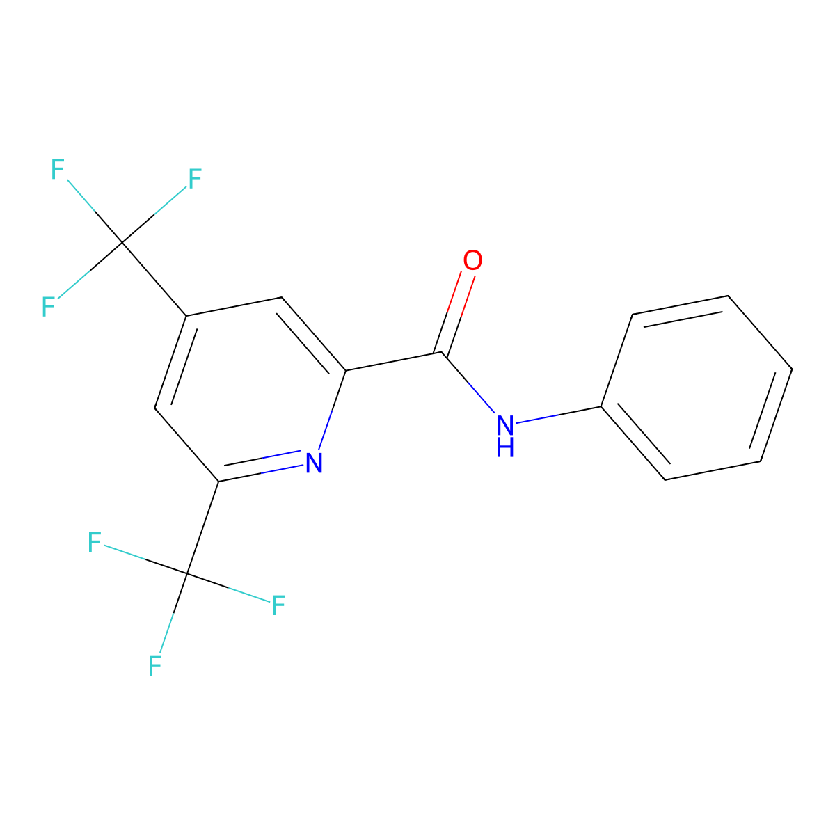 N-phenyl-4,6-bis(trifluoromethyl)pyridine-2-carboxamide molecular structure, CAS 1092345-00-0