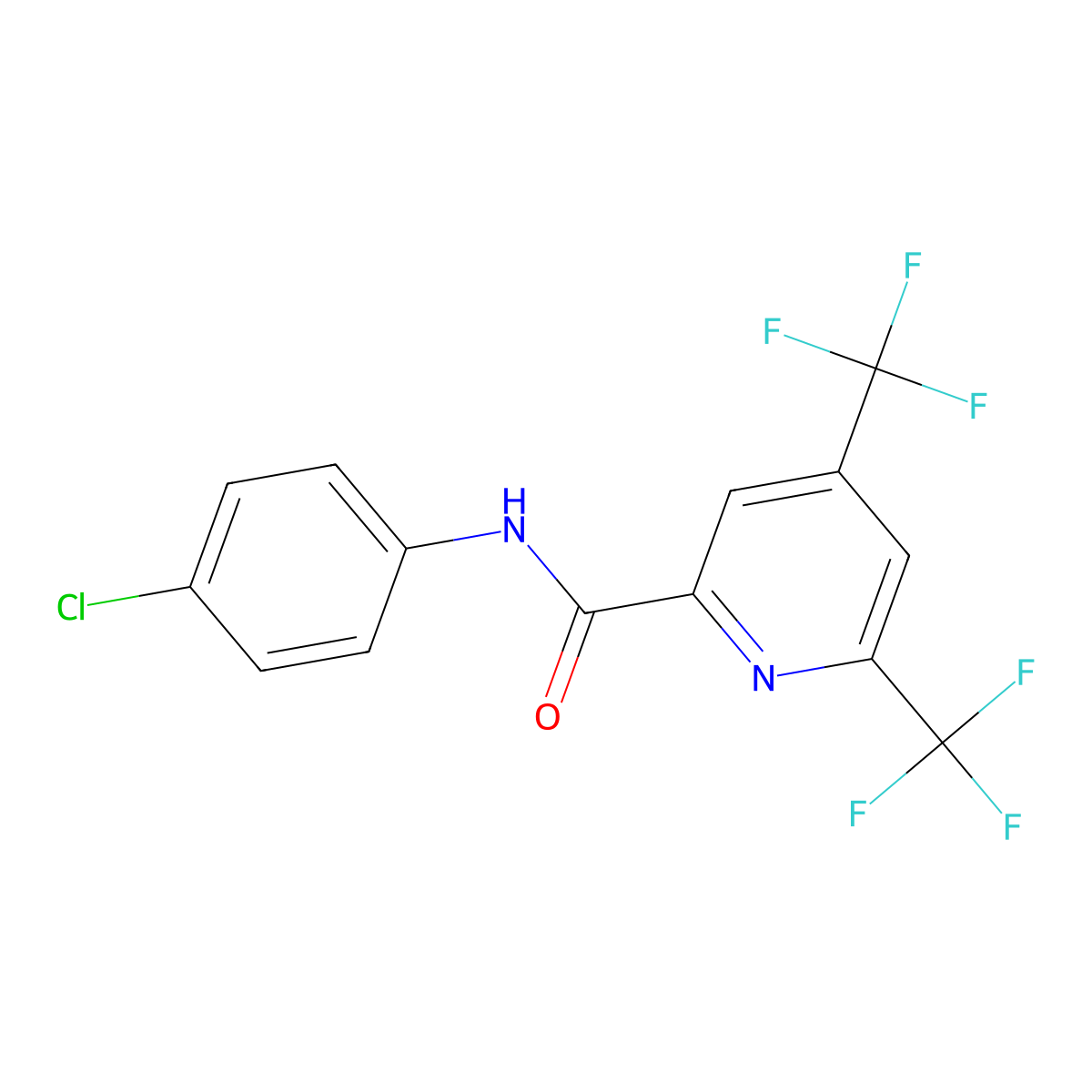 N-(4-chlorophenyl)-4,6-bis(trifluoromethyl)pyridine-2-carboxamide molecular structure, CAS 1092345-03-3