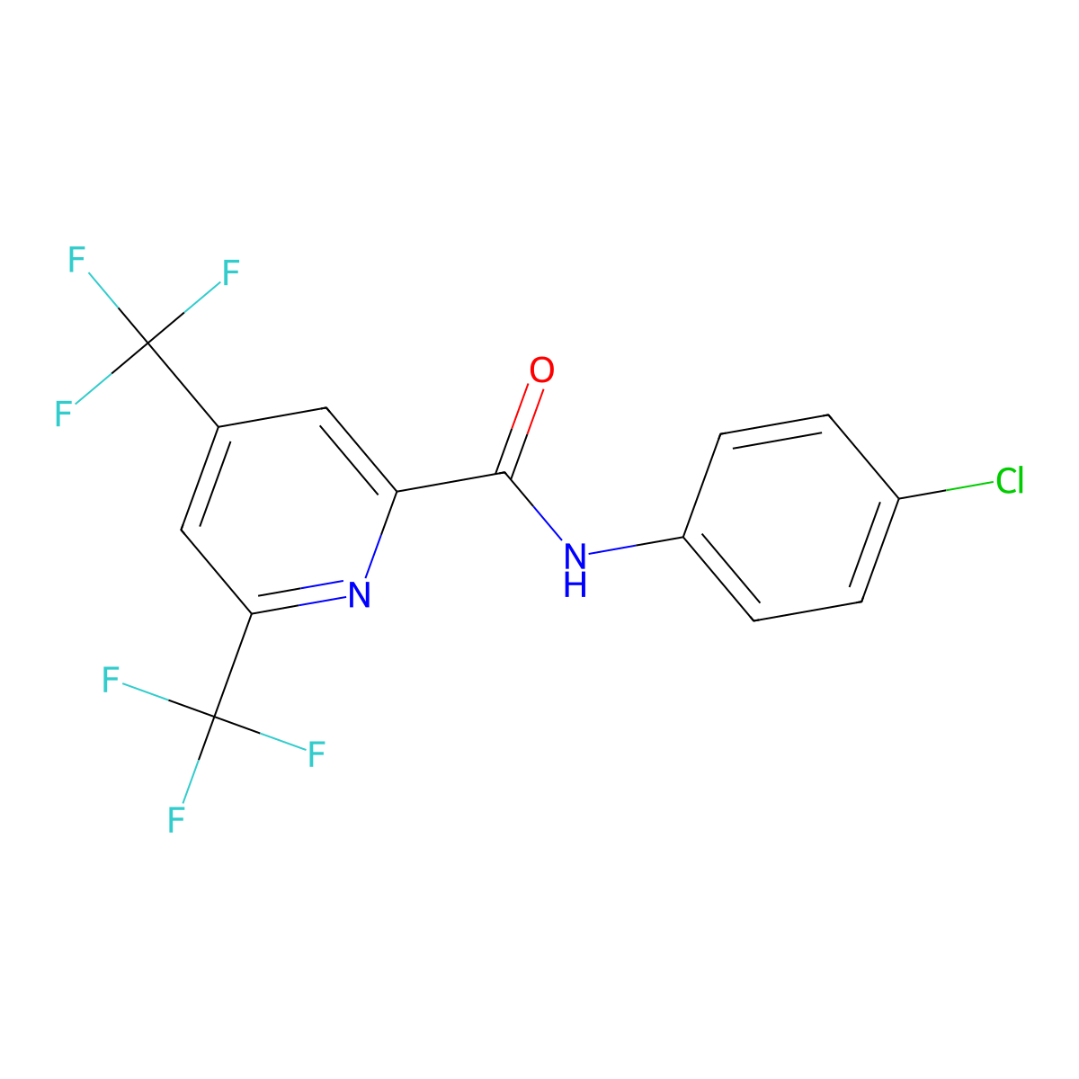 N-(4-chlorophenyl)-4,6-bis(trifluoromethyl)pyridine-2-carboxamide molecular structure, CAS 1092345-03-3