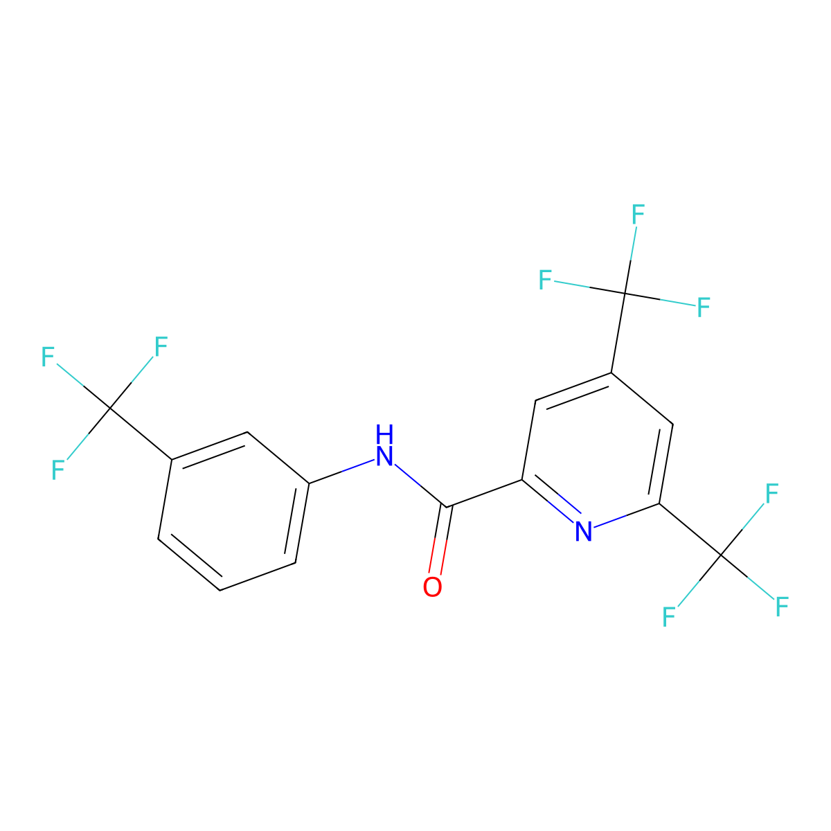 4,6-bis(trifluoromethyl)-N-[3-(trifluoromethyl)phenyl]pyridine-2-carboxamide molecular structure, CAS 1092345-06-6