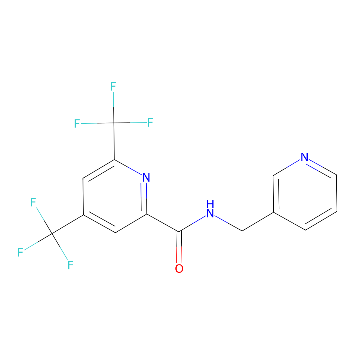N-[(pyridin-3-yl)methyl]-4,6-bis(trifluoromethyl)pyridine-2-carboxamide molecular structure, CAS 1092345-12-4