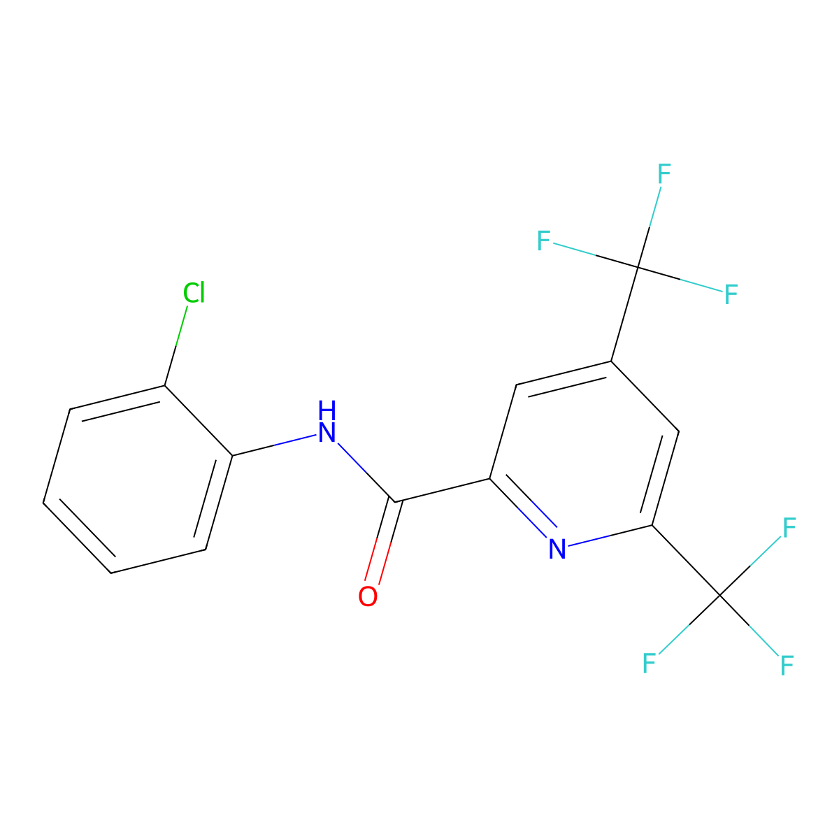N-(2-chlorophenyl)-4,6-bis(trifluoromethyl)pyridine-2-carboxamide molecular structure, CAS 1092345-15-7