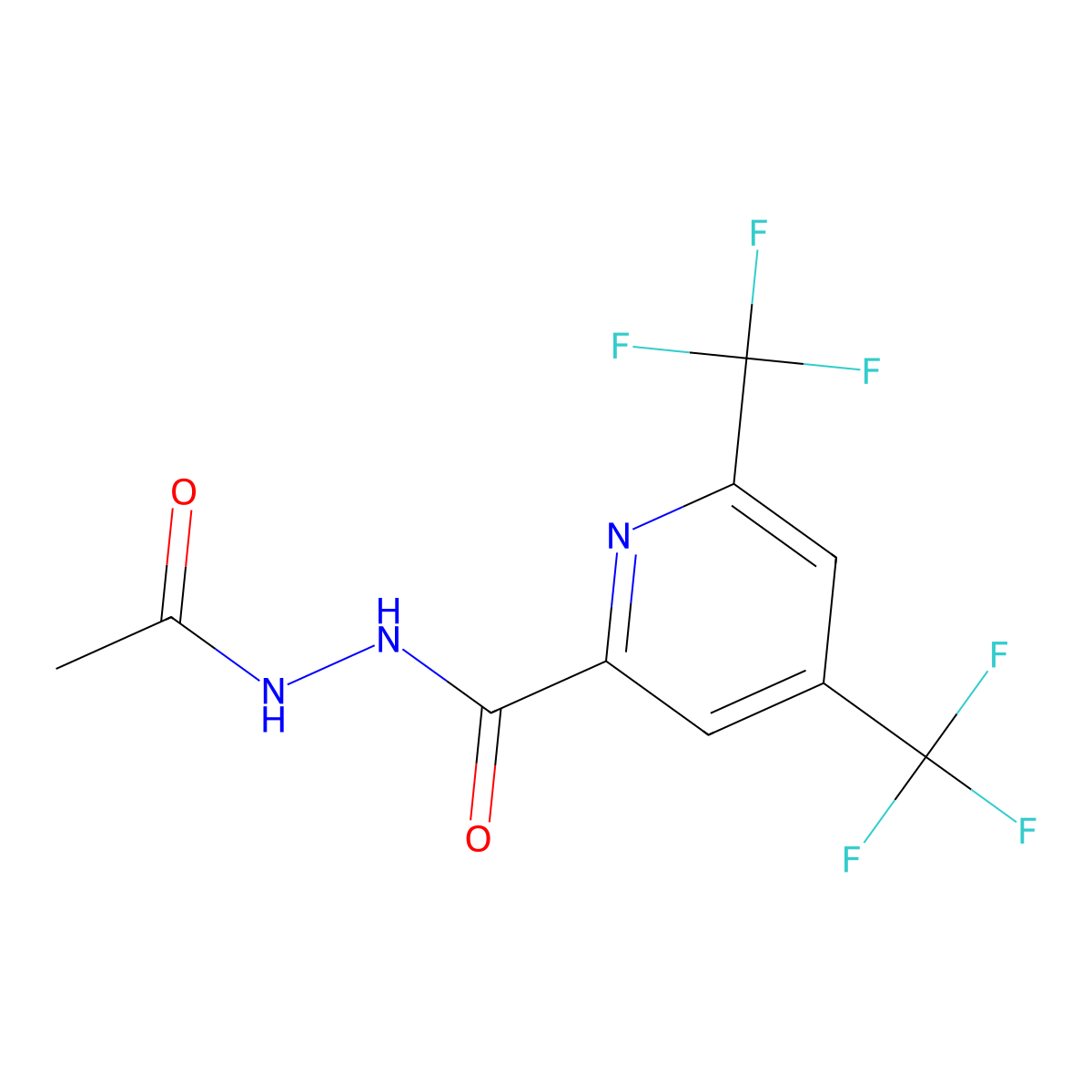 N'-acetyl-4,6-bis(trifluoromethyl)-2-pyridinecarbohydrazide molecular structure, CAS 1092345-21-5