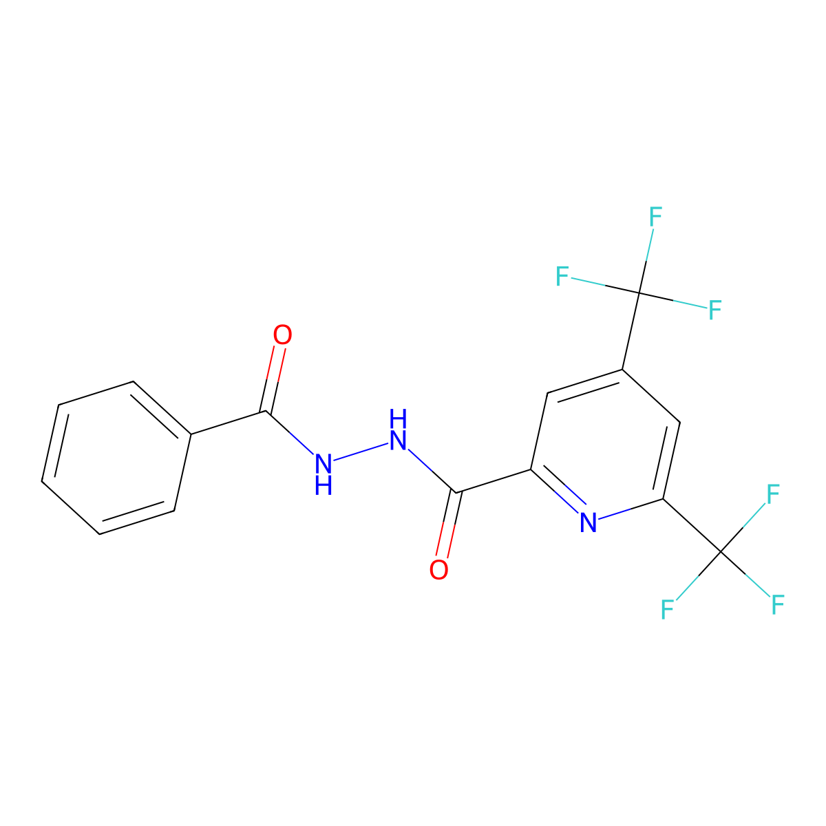 N'-[4,6-bis(trifluoromethyl)pyridine-2-carbonyl]benzohydrazide molecular structure, CAS 1092345-24-8