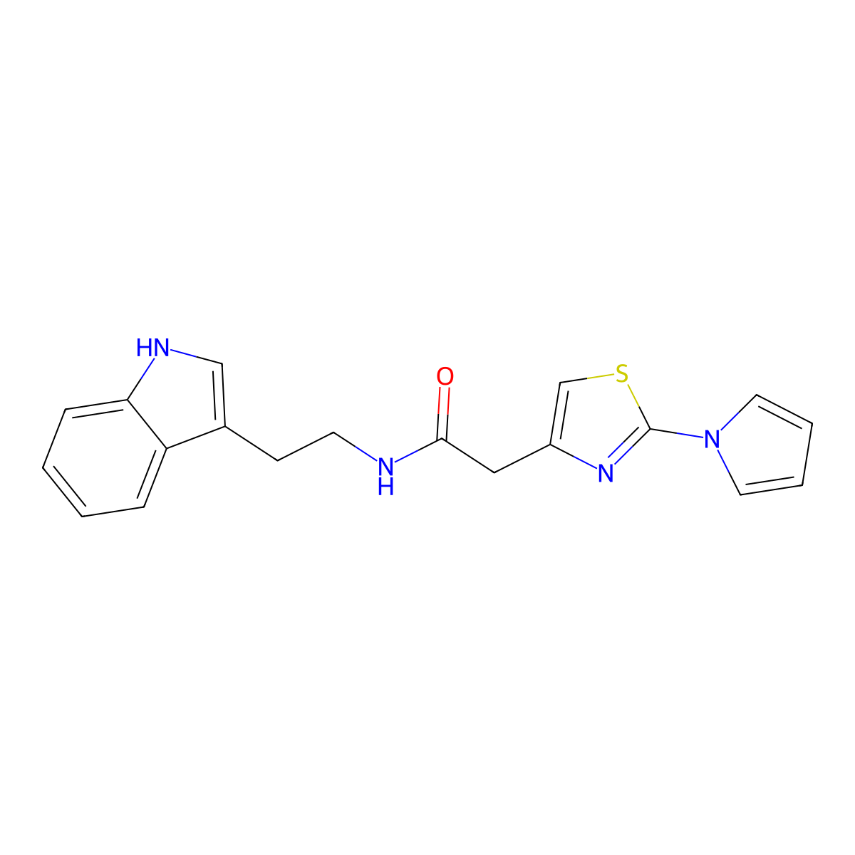 N-[2-(1H-indol-3-yl)ethyl]-2-[2-(1H-pyrrol-1-yl)-1,3-thiazol-4-yl]acetamide molecular structure, CAS 1092345-26-0