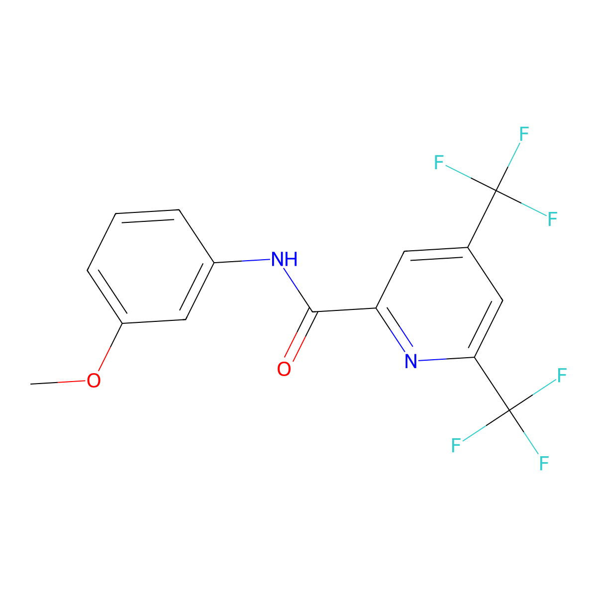 N-(3-methoxyphenyl)-4,6-bis(trifluoromethyl)pyridine-2-carboxamide molecular structure, CAS 1092345-27-1