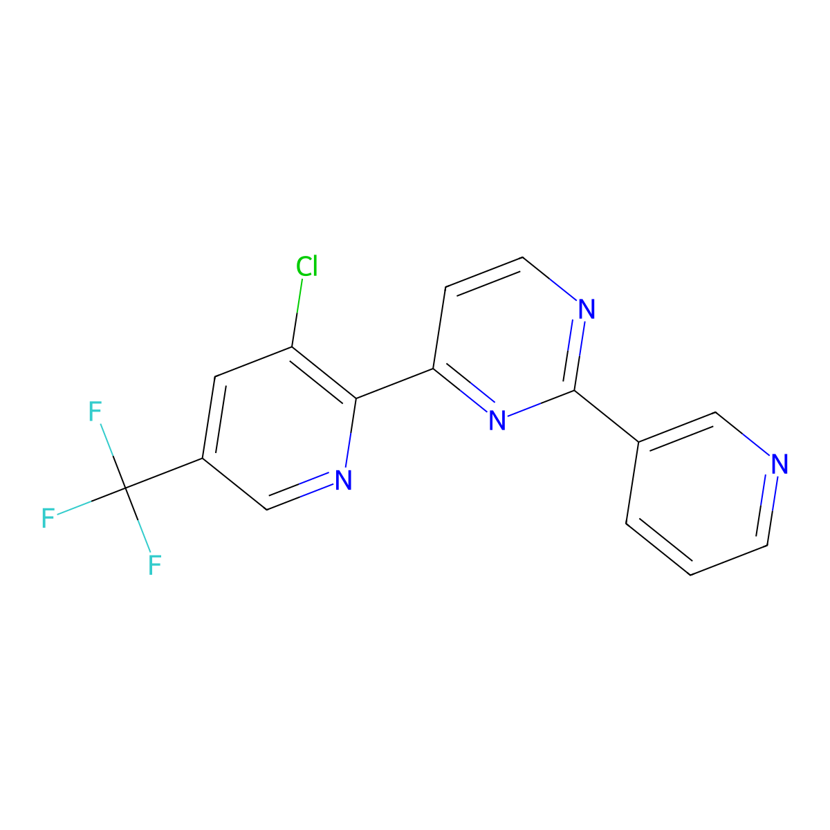 4-[3-Chloro-5-(trifluoromethyl)pyridin-2-yl]-2-(pyridin-3-yl)pyrimidine molecular structure, CAS 1092345-48-6