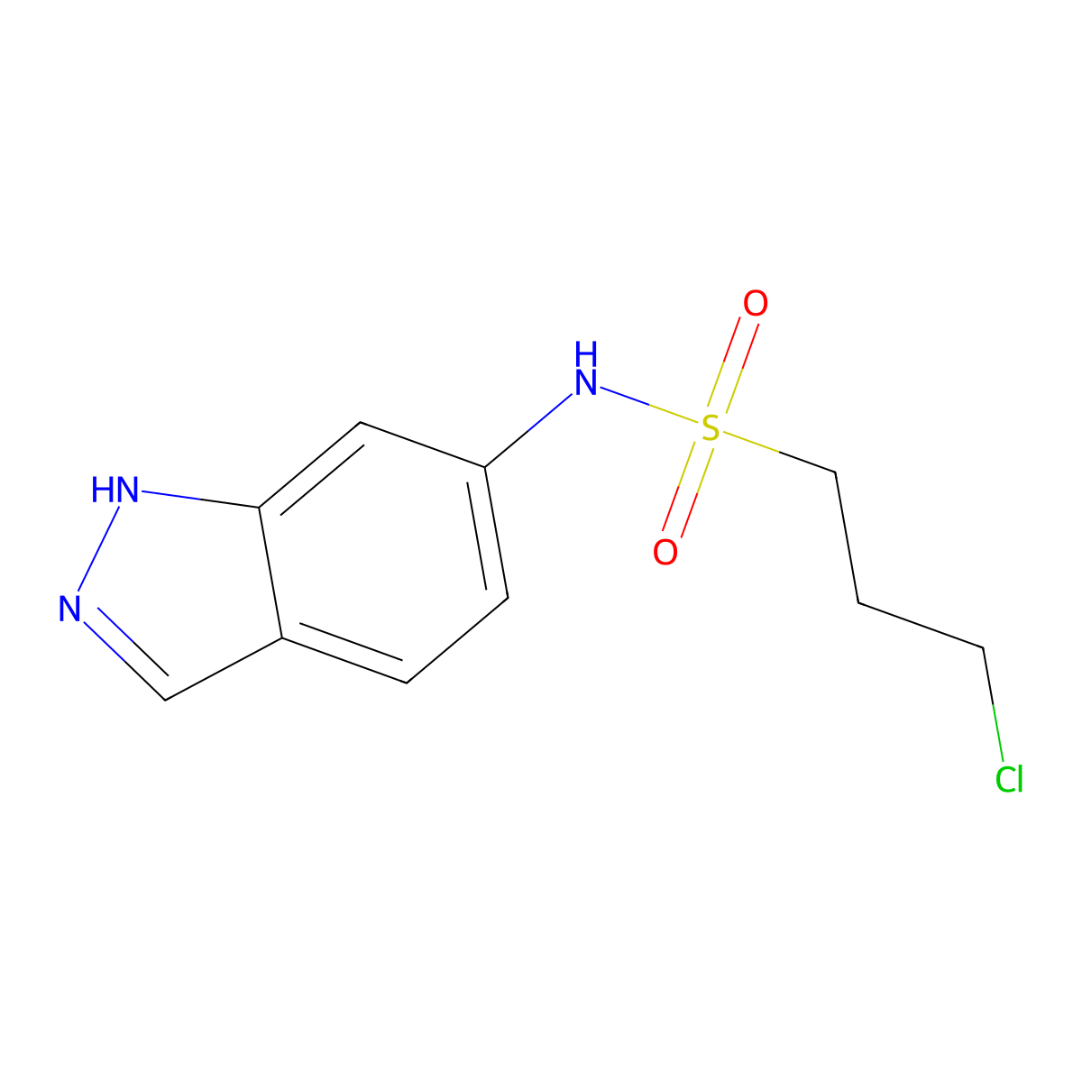 3-chloro-N-(1H-indazol-6-yl)-1-propanesulfonamide molecular structure, CAS 1092345-50-0