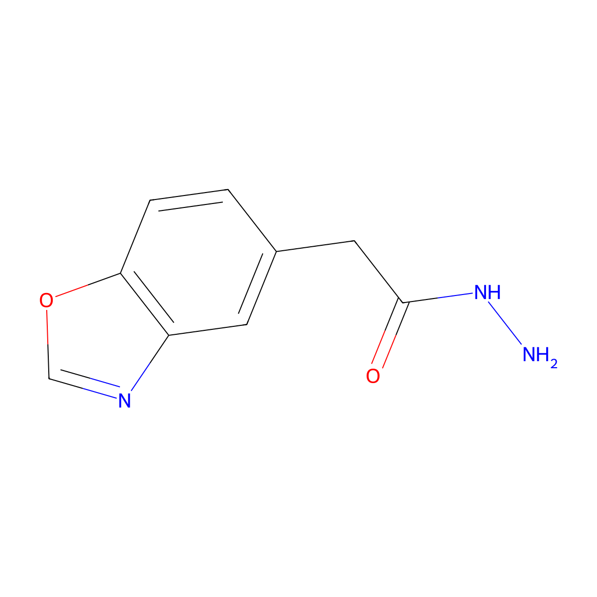2-(1,3-Benzoxazol-5-yl)acetohydrazide molecular structure, CAS 1092345-58-8