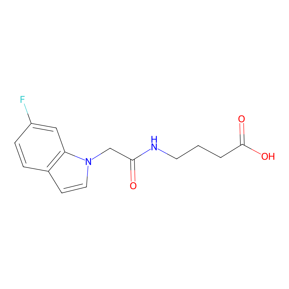 4-{[(6-fluoro-1H-indol-1-yl)acetyl]amino}butanoic acid molecular structure, CAS 1092345-59-9