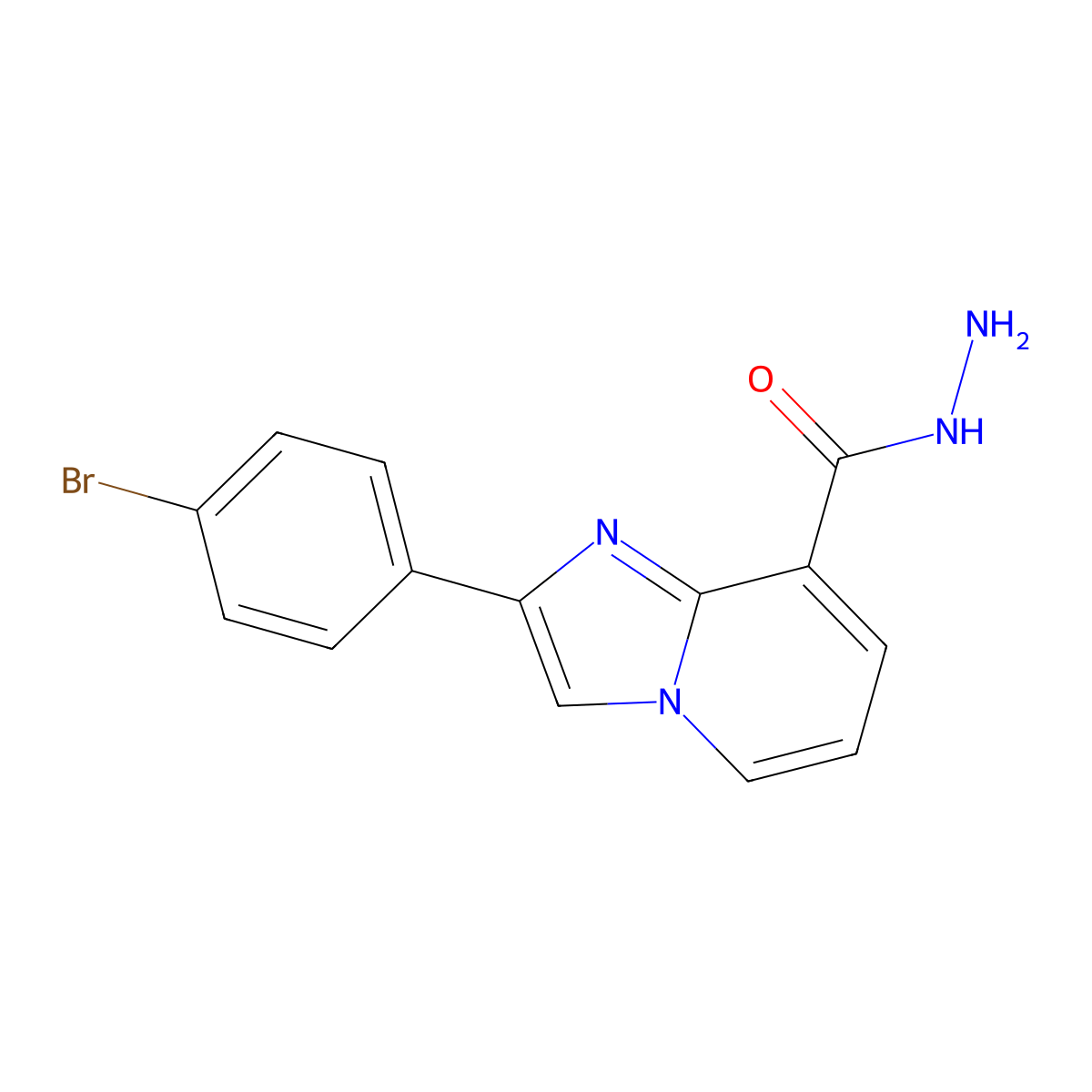 2-(4-Bromophenyl)imidazo[1,2-a]pyridine-8-carbohydrazide molecular structure, CAS 1092345-68-0